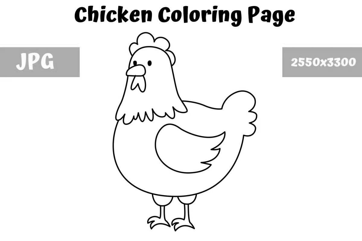 Coloring page adorable chicken gun