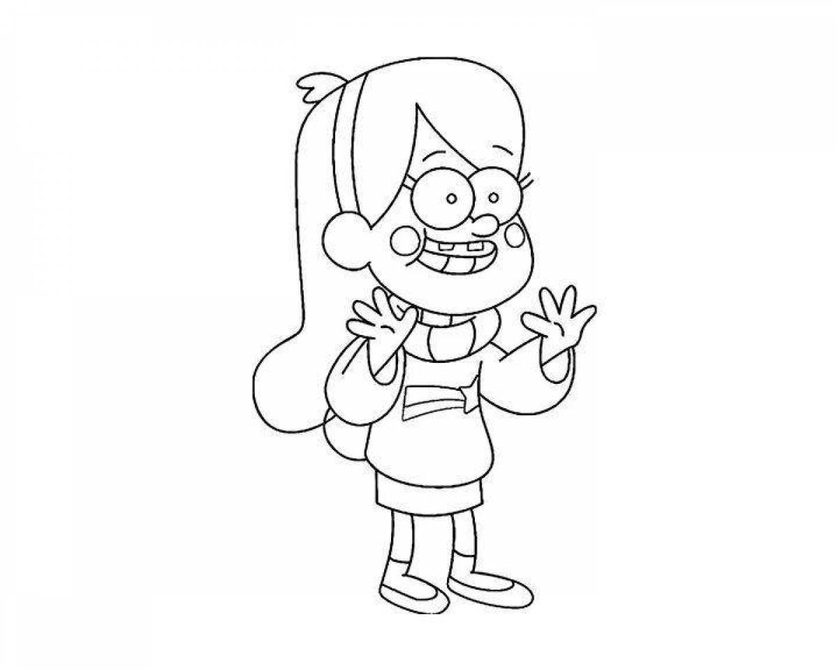 Playful mabel coloring page