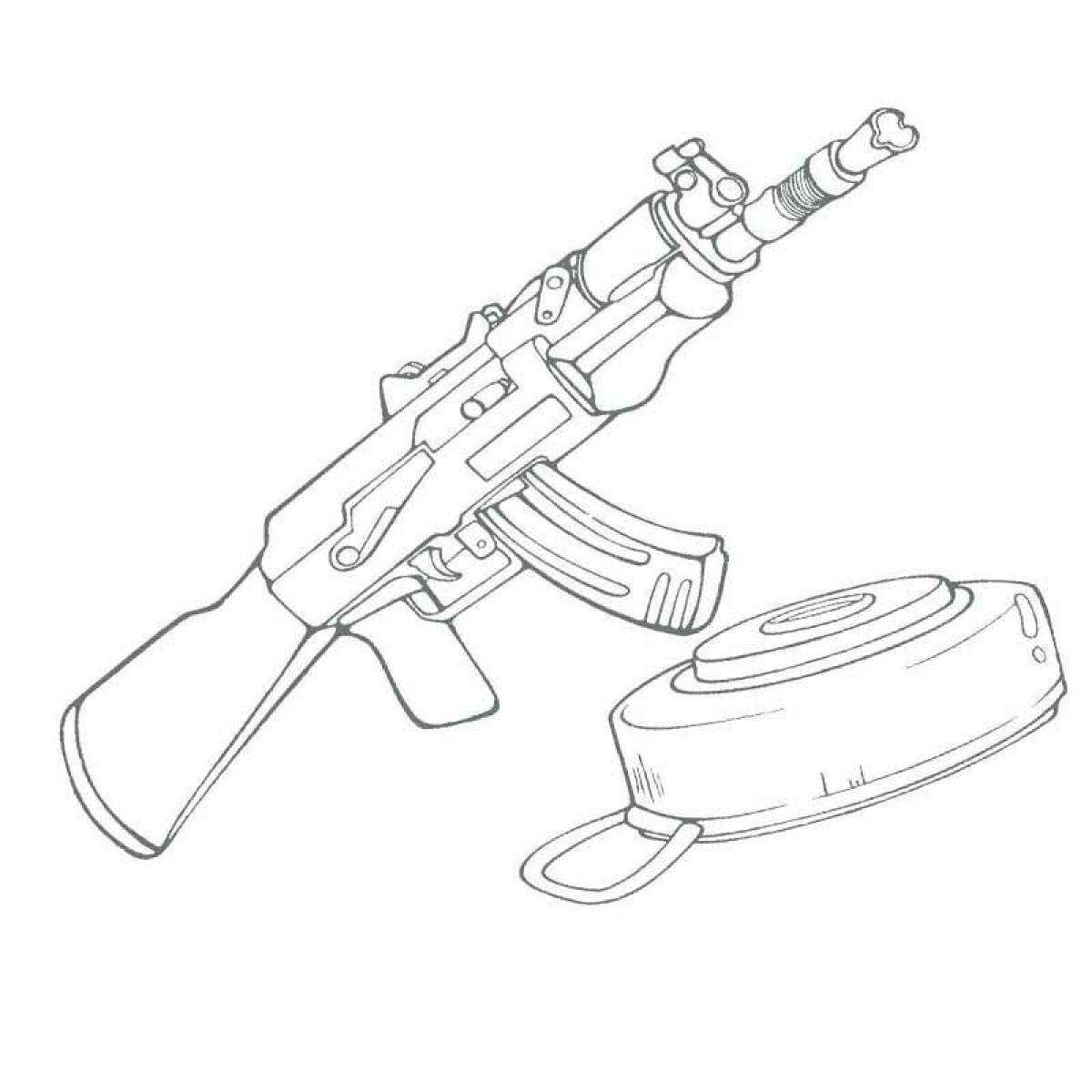 Detailed weapon coloring page