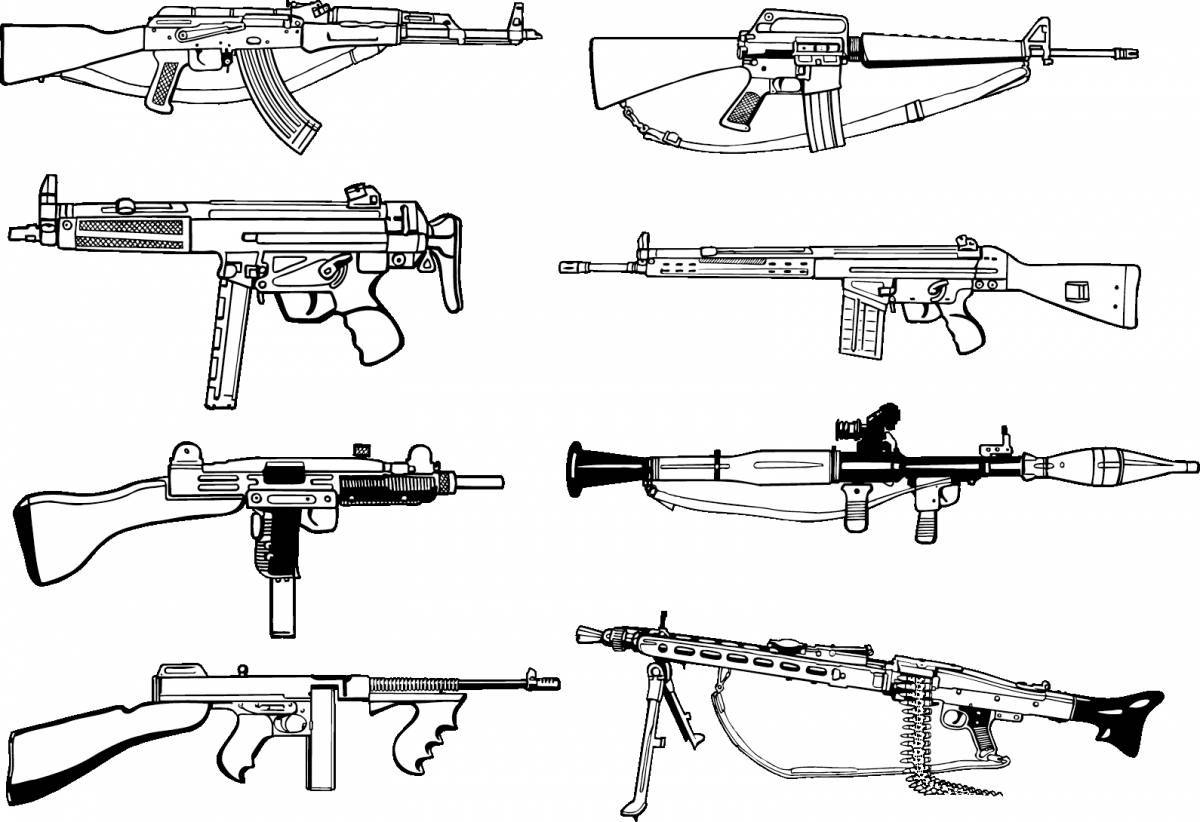 Intimidating weapon coloring page