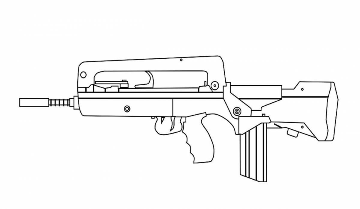 Awesome weapon coloring page