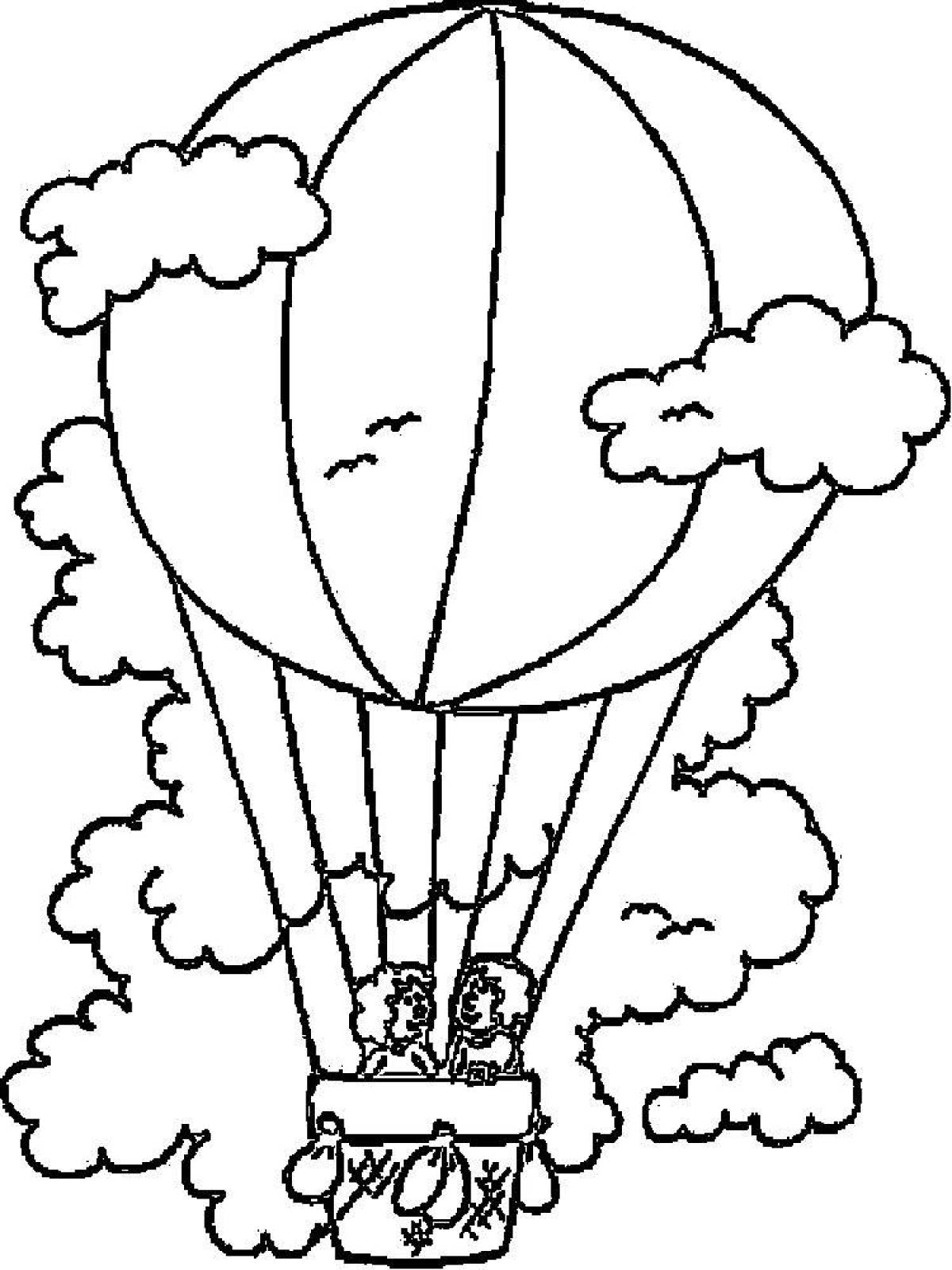 Colorful coloring page with balloons