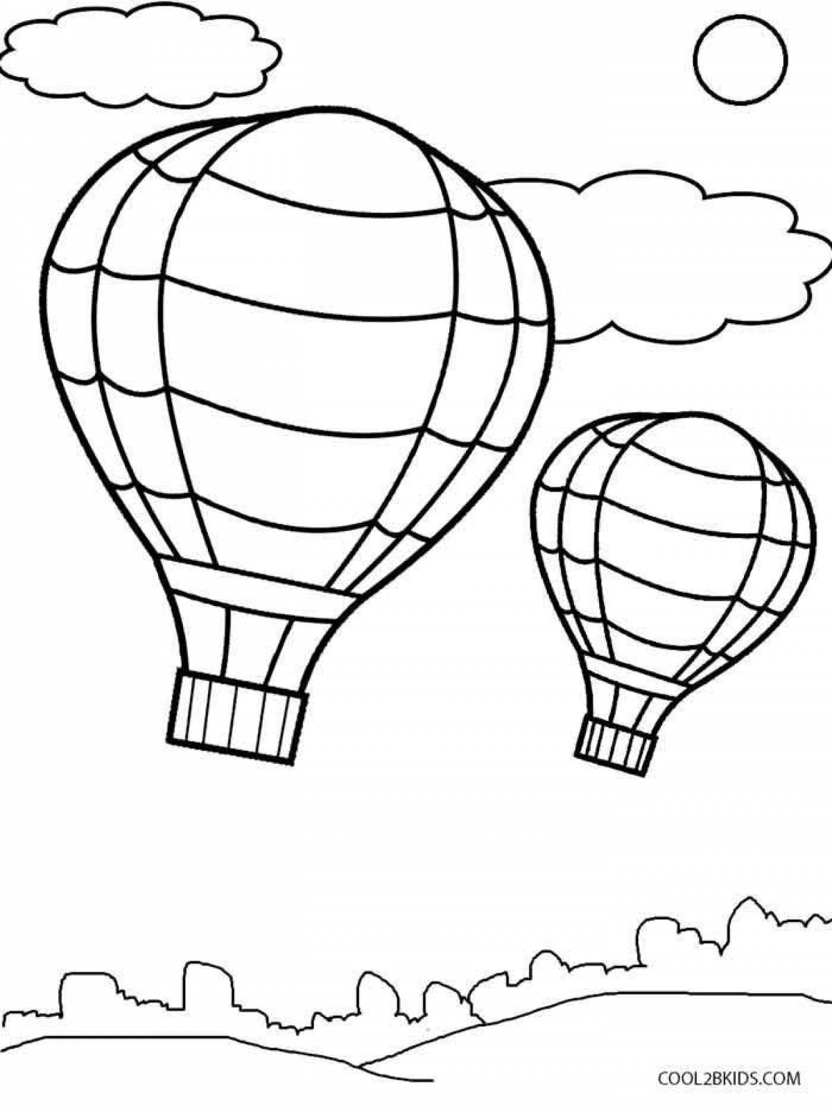 Fun coloring book with balloons