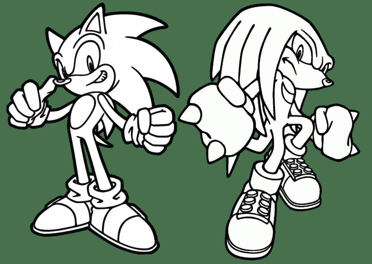 Playful sonic coloring book for kids