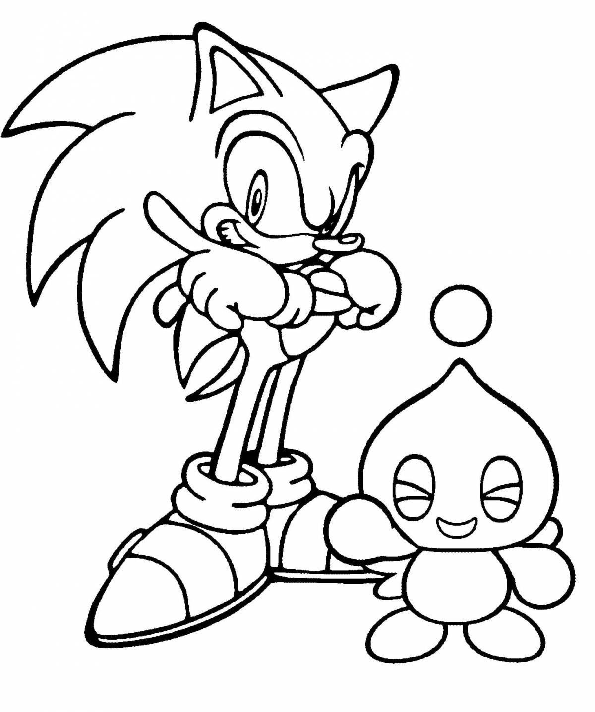 Radiant coloring page sonic for kids