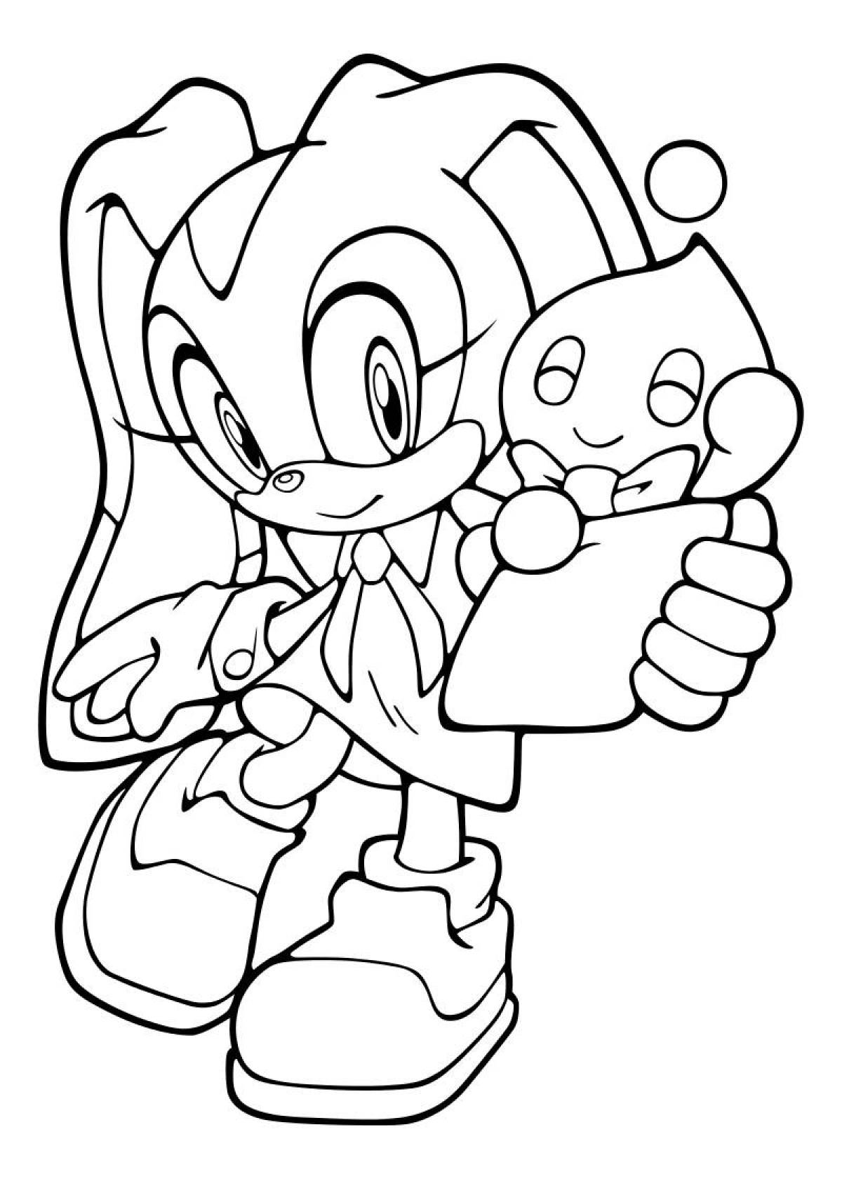 Fashionable sonic coloring book for kids