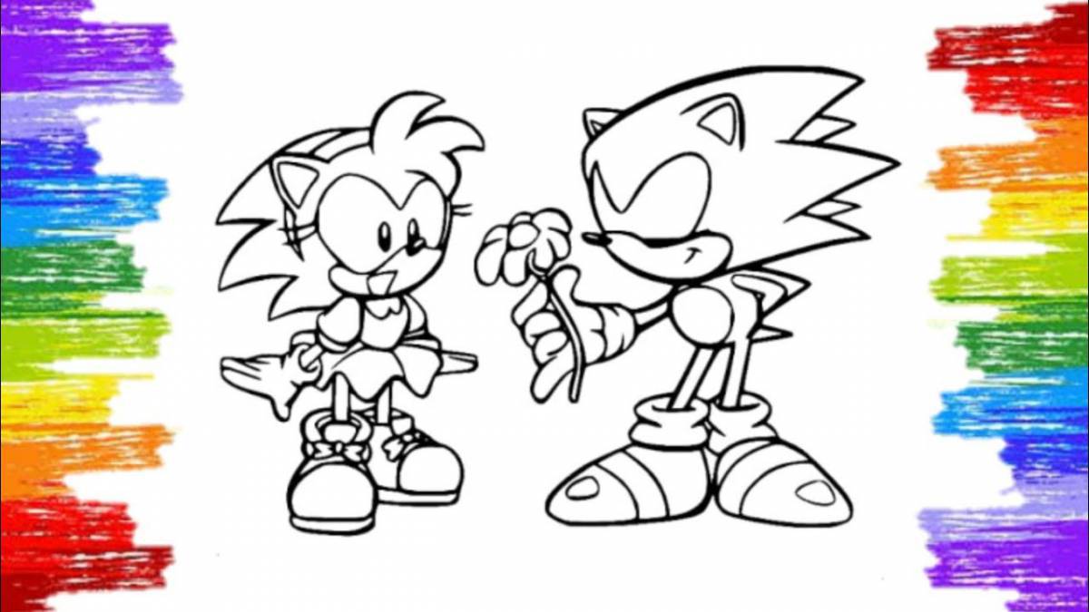 Inspirational sonic coloring book for kids