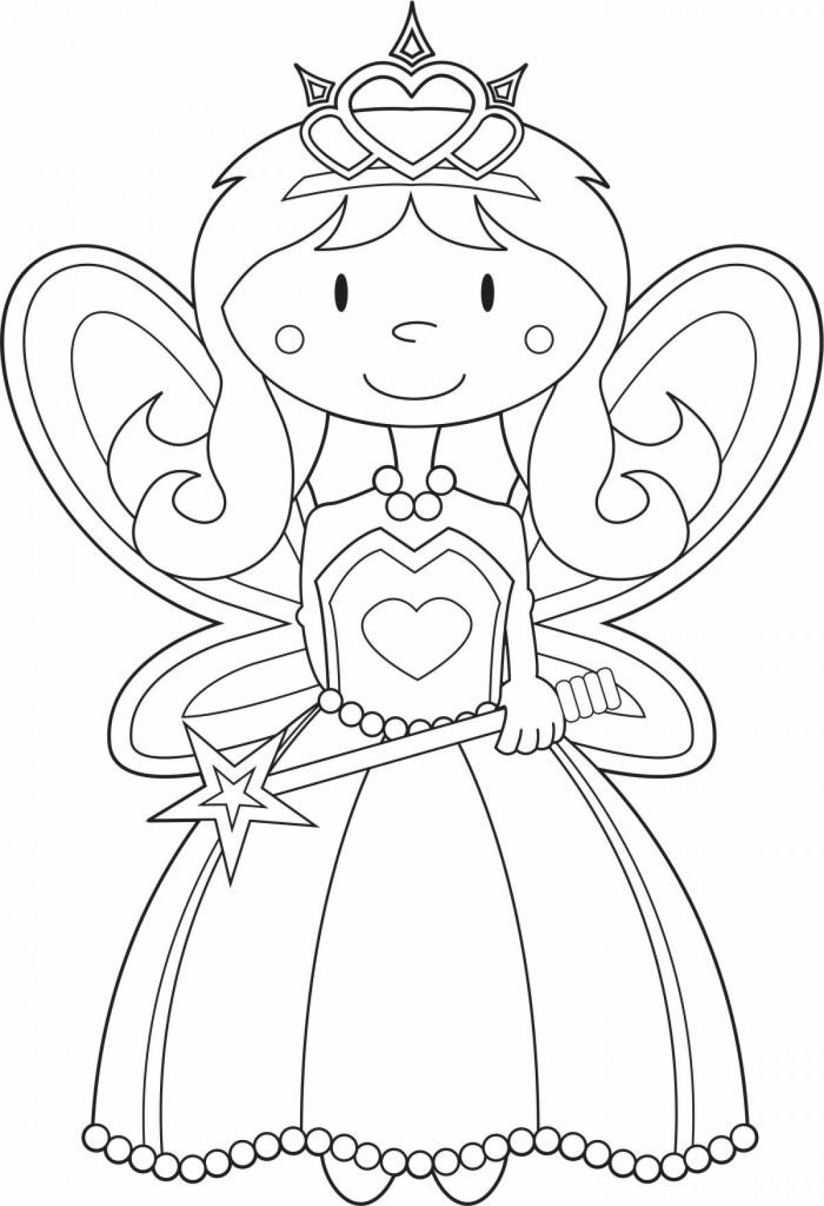 Magic princess coloring pages for kids