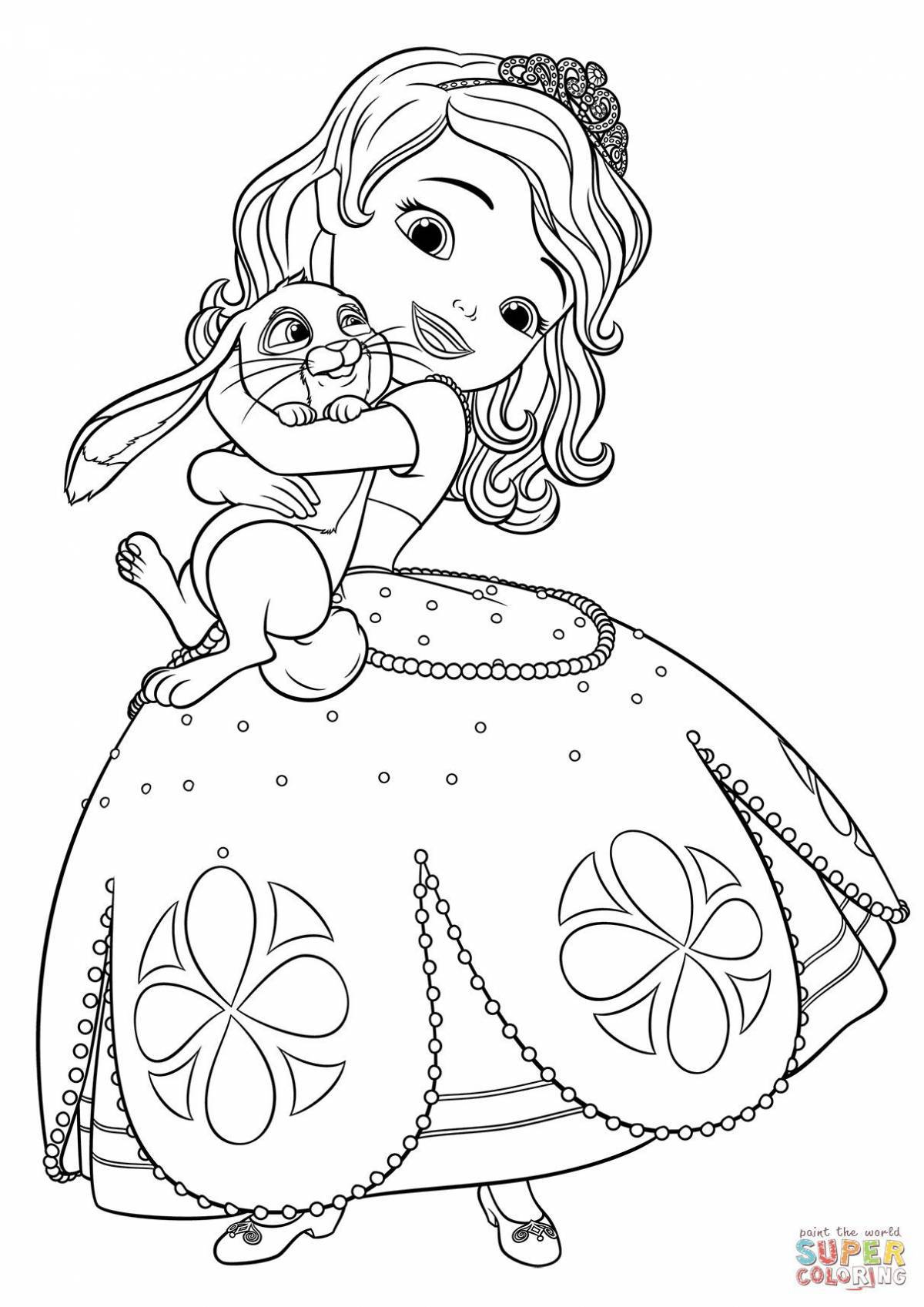 Sparkly princess coloring pages for kids