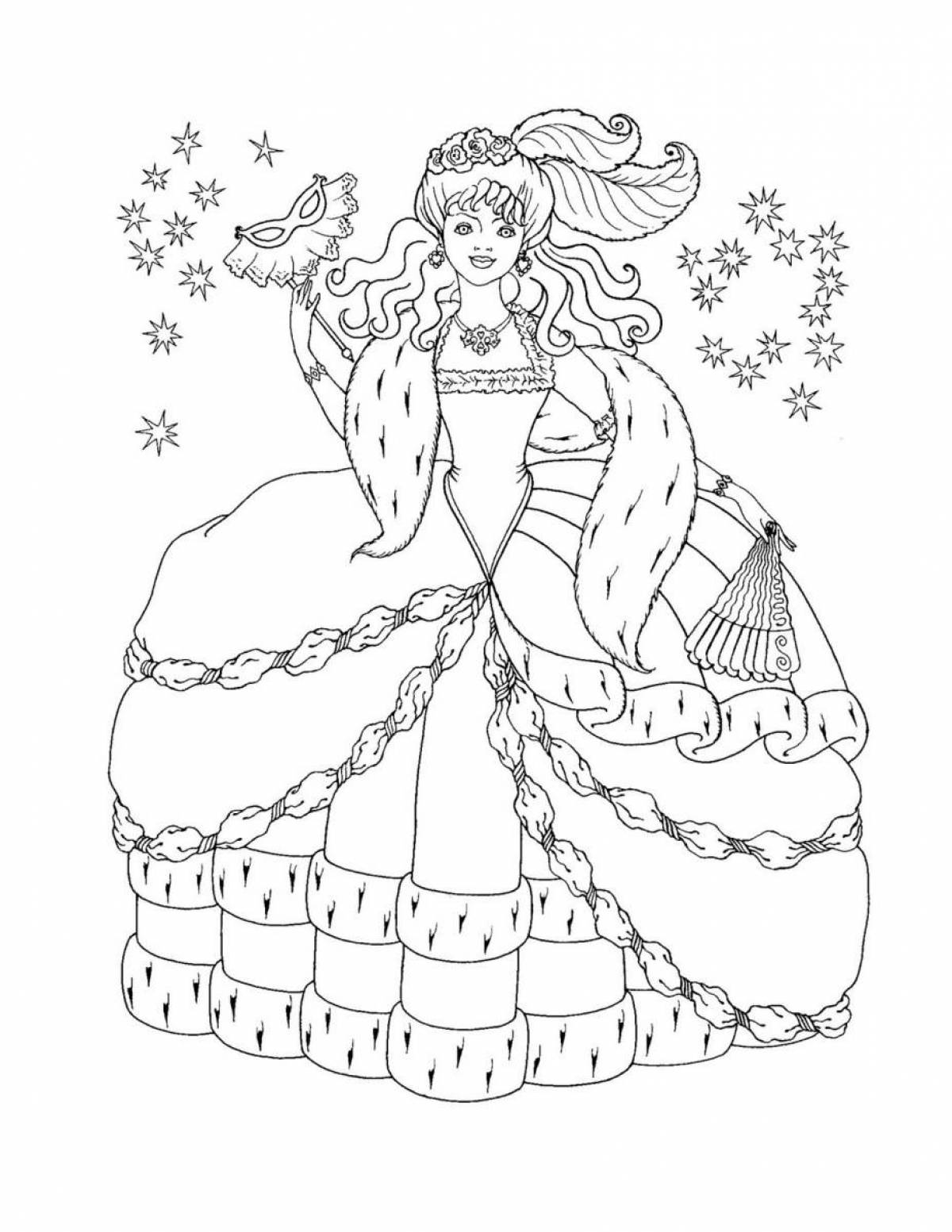 Princess holiday coloring pages for kids