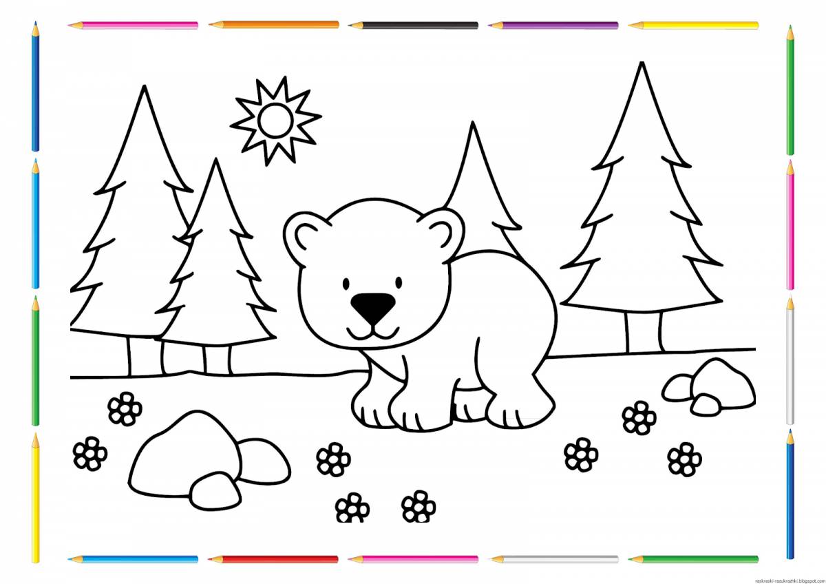 Colored coloring book for 3 year olds