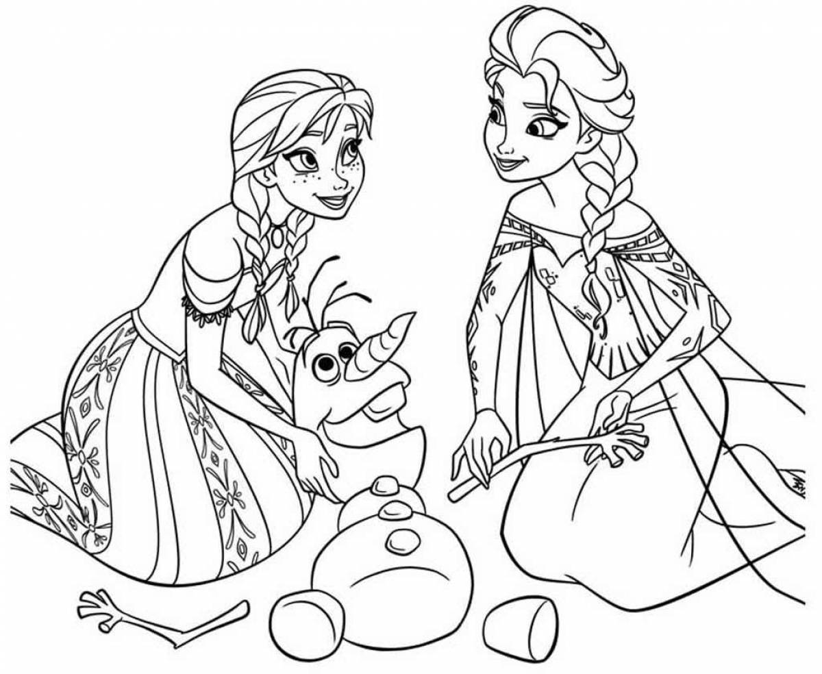 Charming elsa coloring book for kids