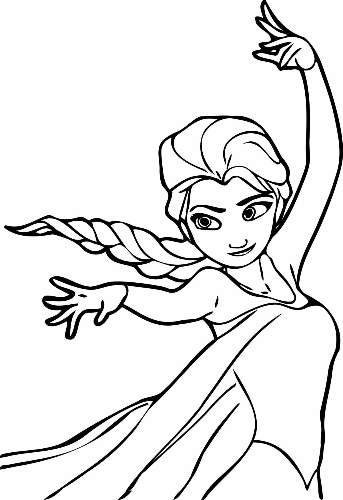 Exquisite elsa coloring book for kids