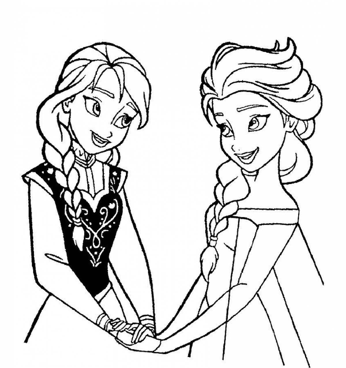 Adorable Elsa coloring book for kids
