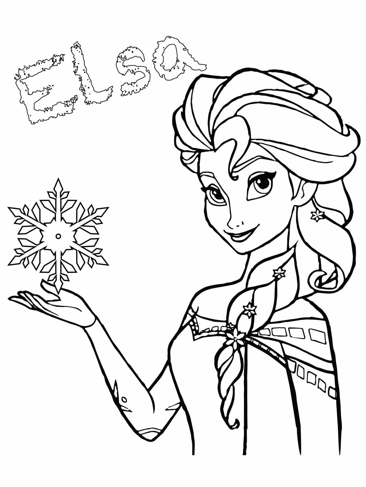 Exalted elsa coloring book for kids