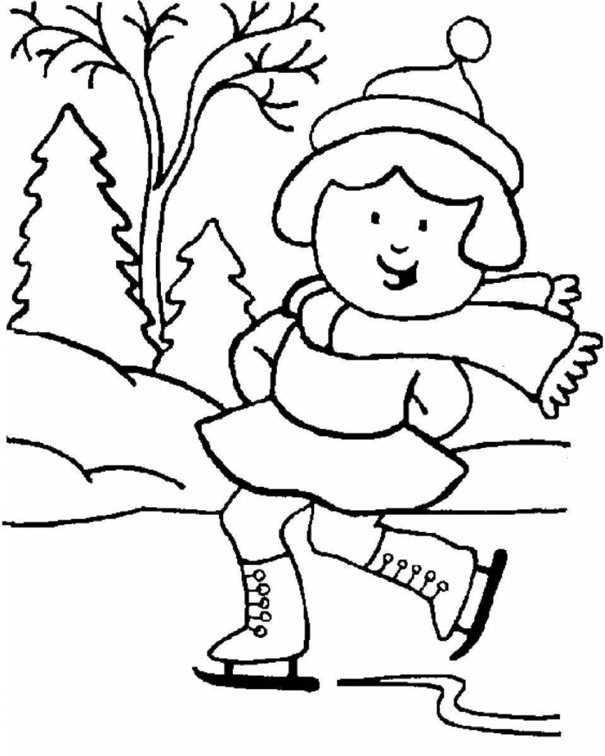 Blissful winter coloring book for 4-5 year olds