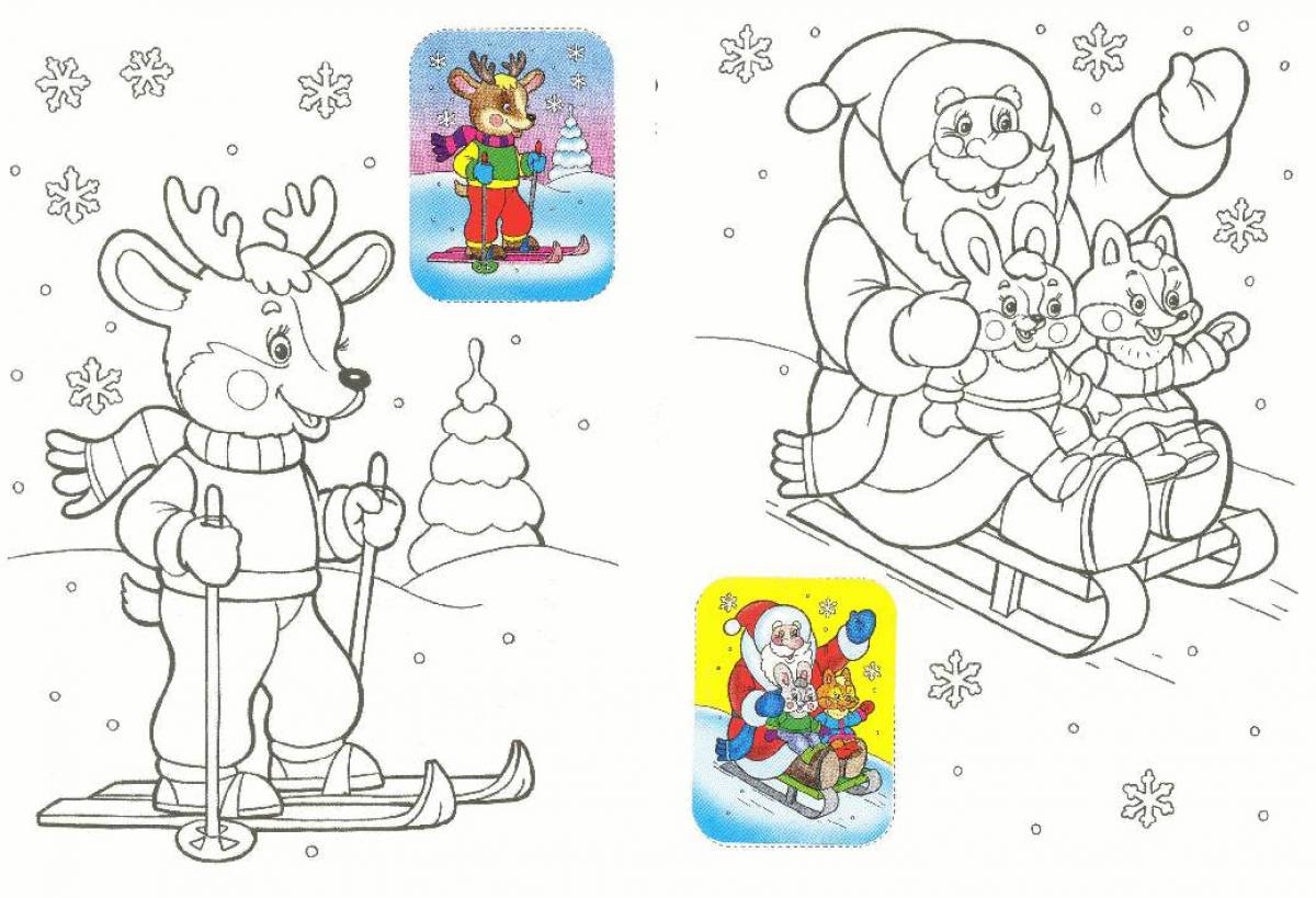 Dazzling coloring book for kids winter fun 5-6 years old