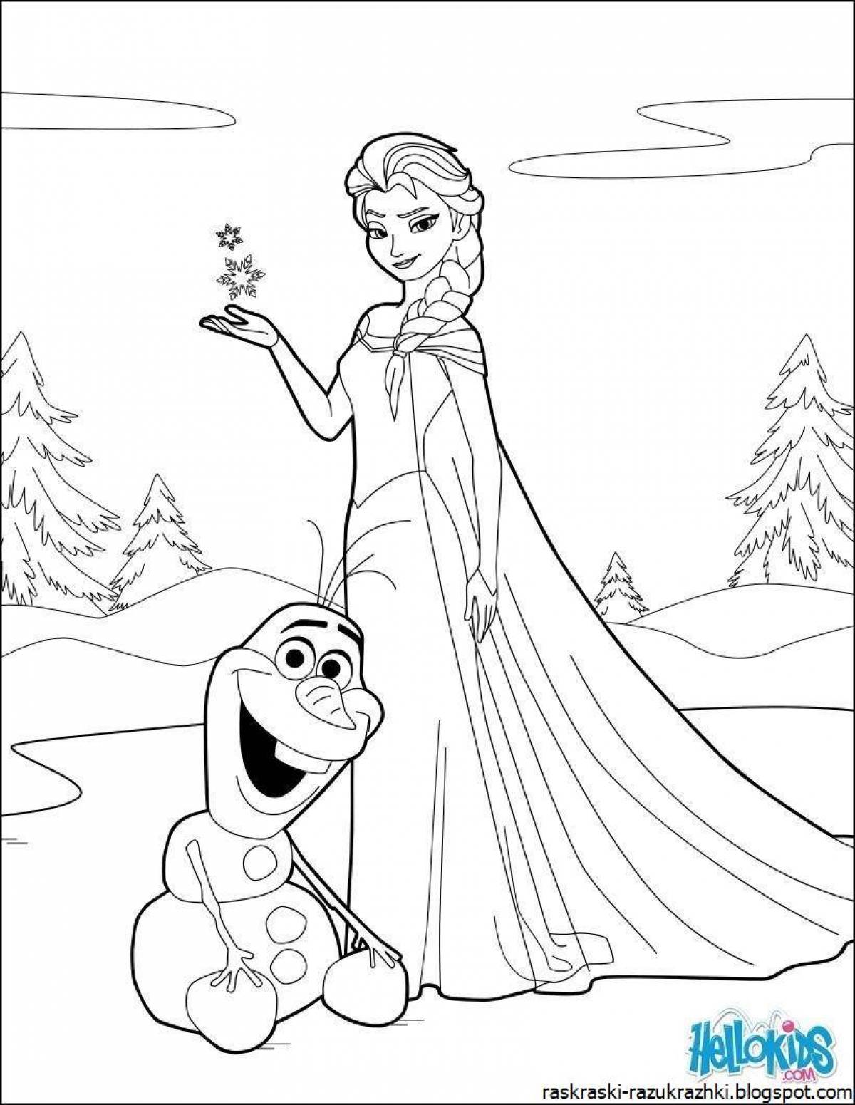 Whimsical Frozen coloring book for kids