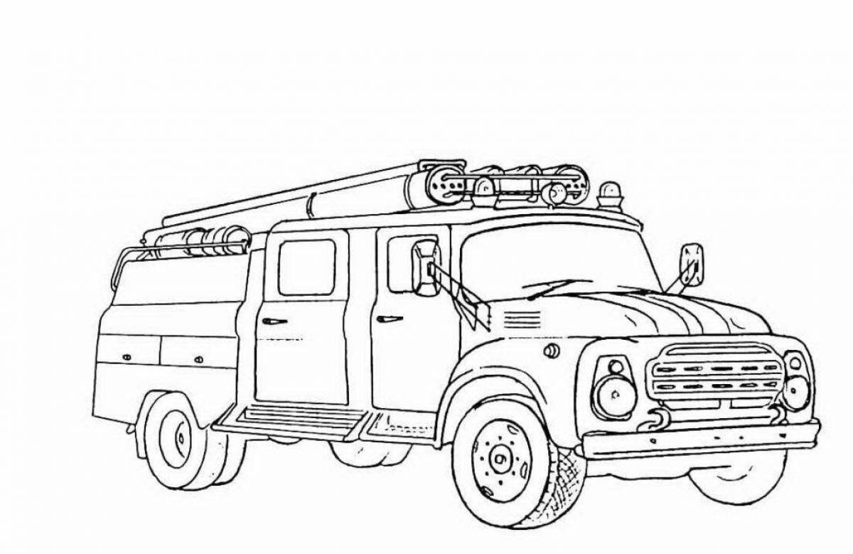 Dazzling fire truck coloring book for kids