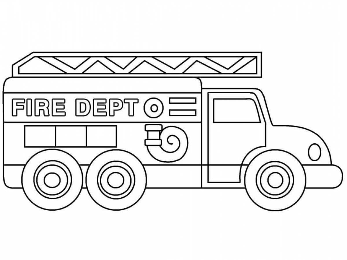 Violent fire truck coloring book for kids
