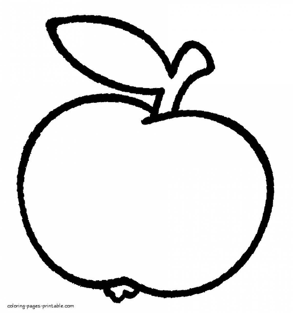 Colourful apple coloring book for kids