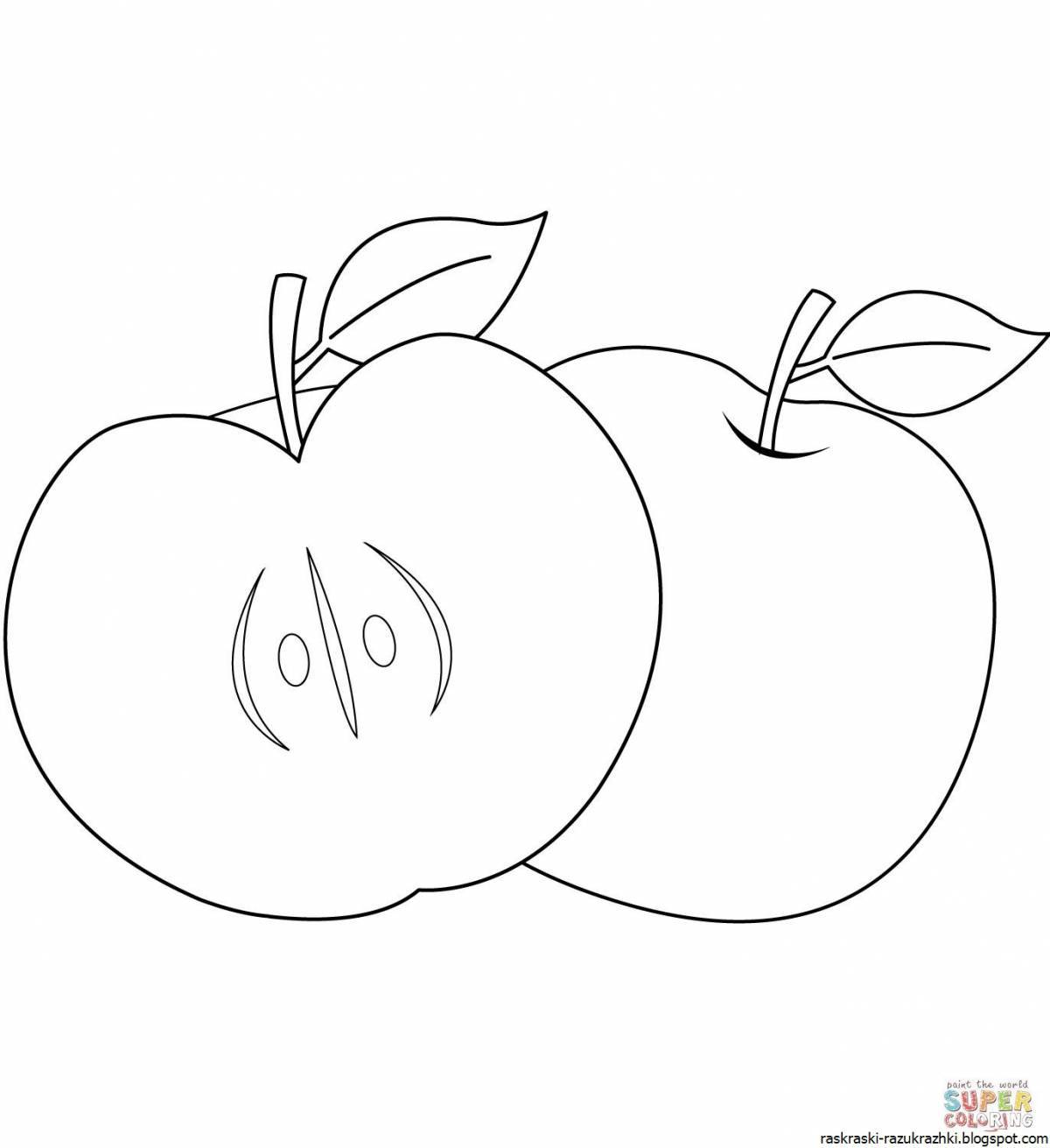 Bright apple coloring book for kids