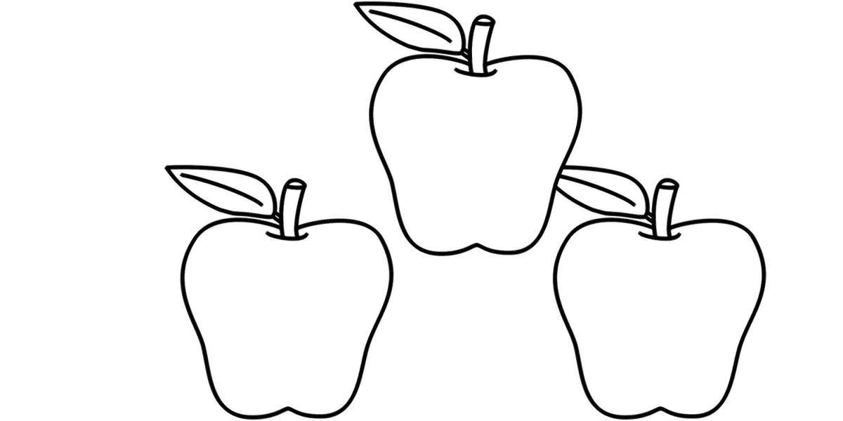 Playful apple coloring for kids