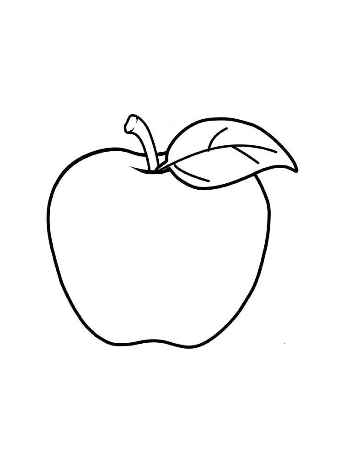 Colorful apple coloring book for kids