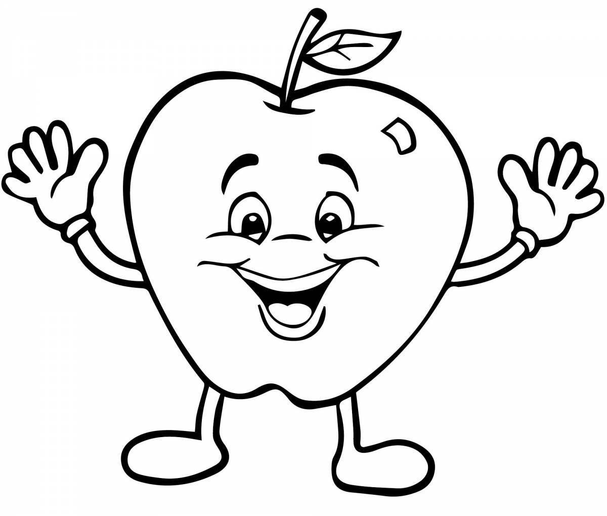 Apple color-frenzy coloring pages for kids