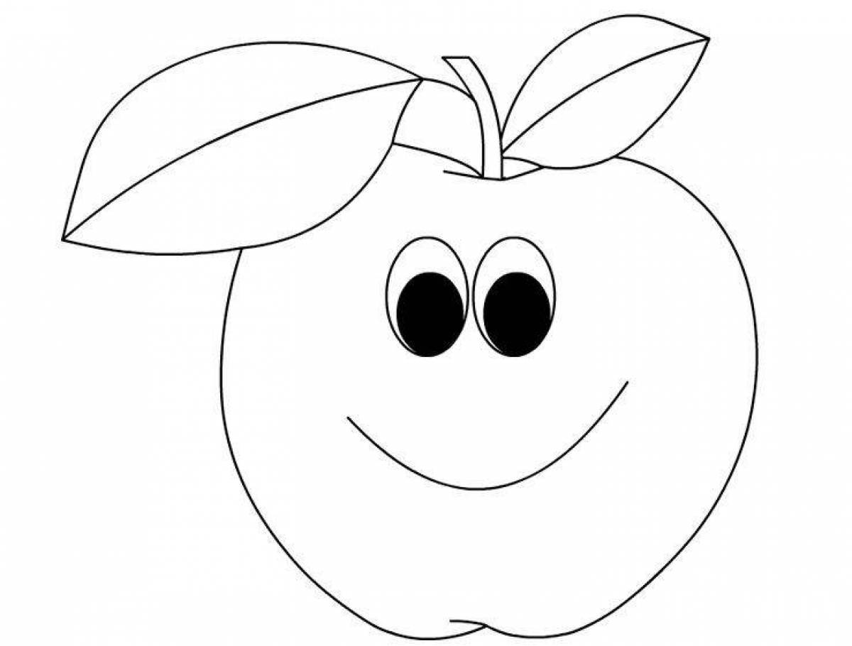 Color-happy apple coloring page для детей