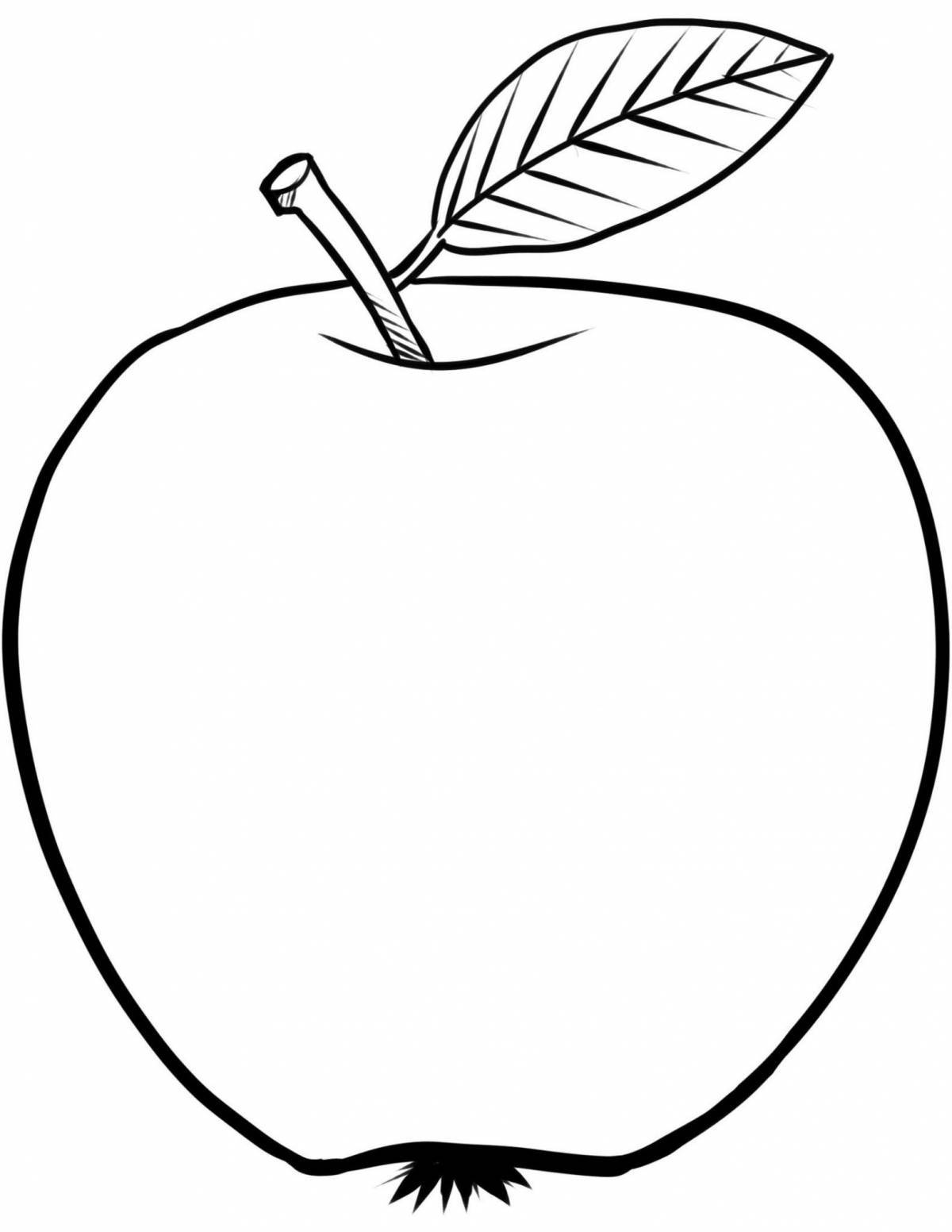 Раскраска радостное яблоко для детей