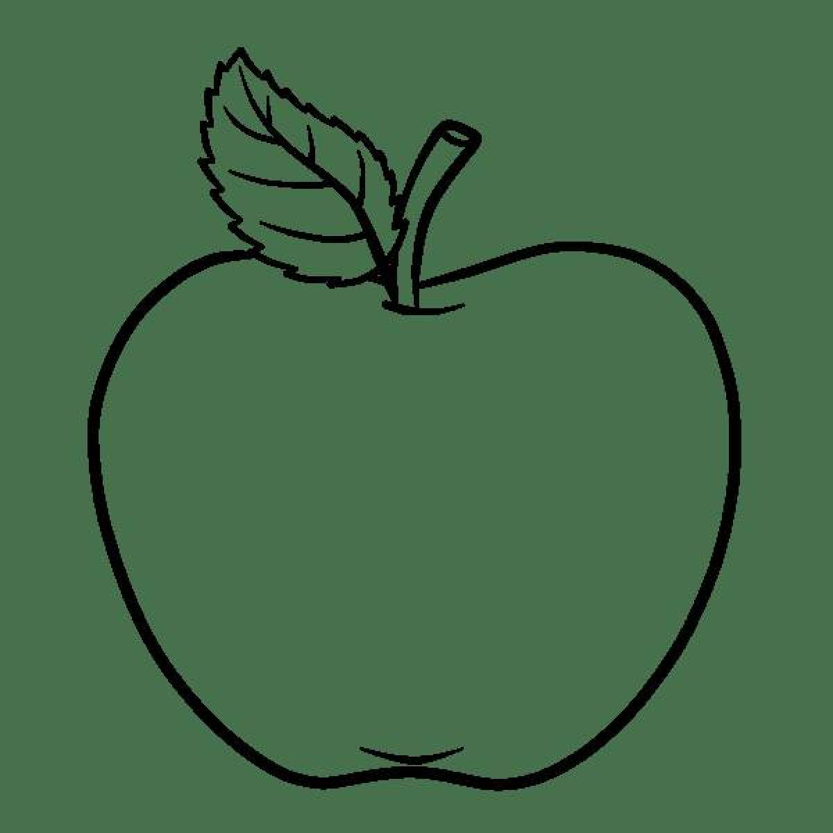 Colorful playful apple coloring book for kids
