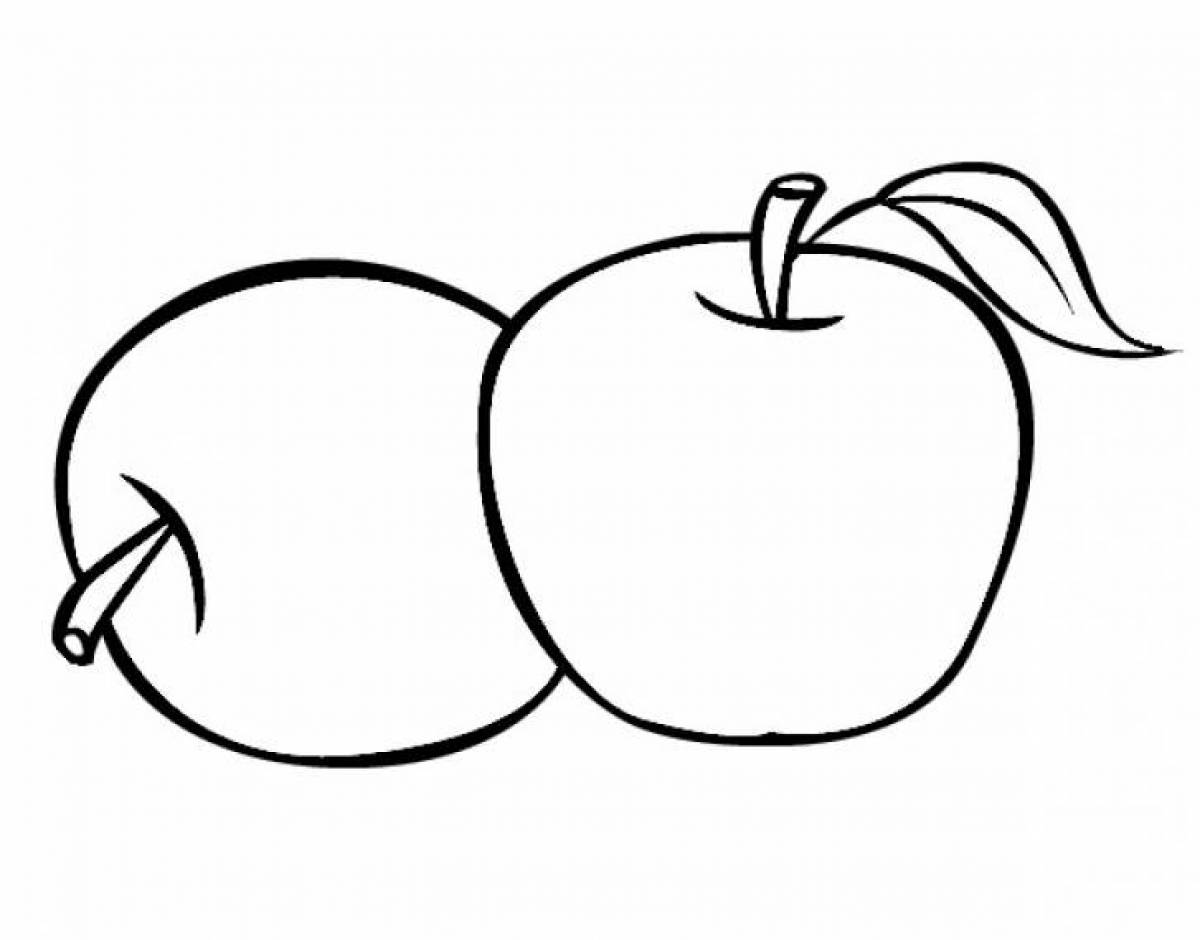 Color-magical apple coloring page for kids