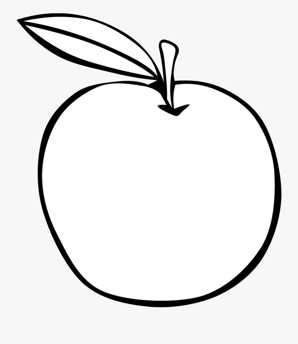 Color-pretty apple coloring page for kids