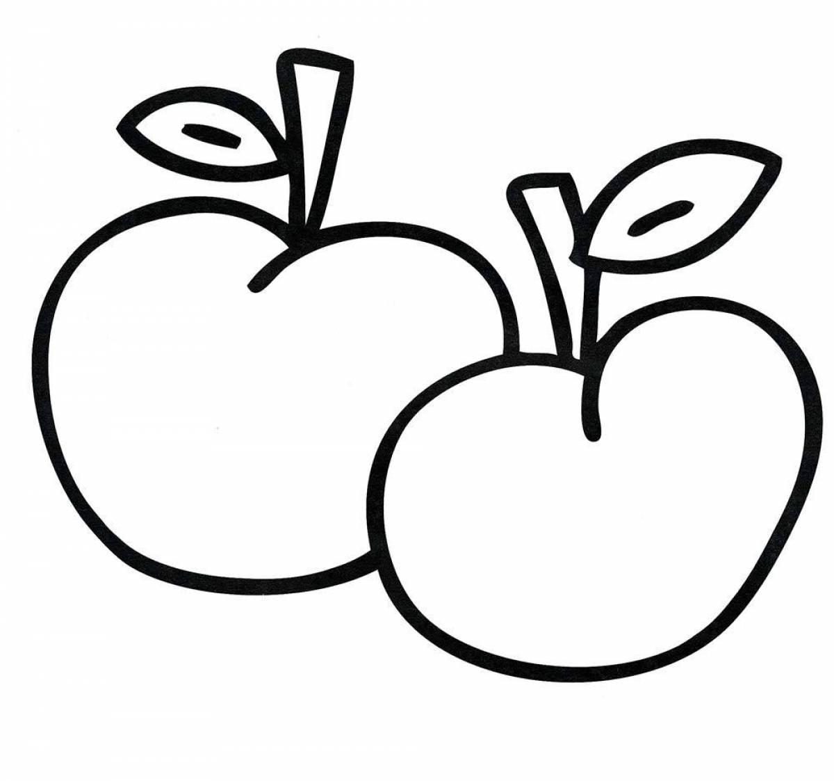 Color-wonderful apple coloring page for kids