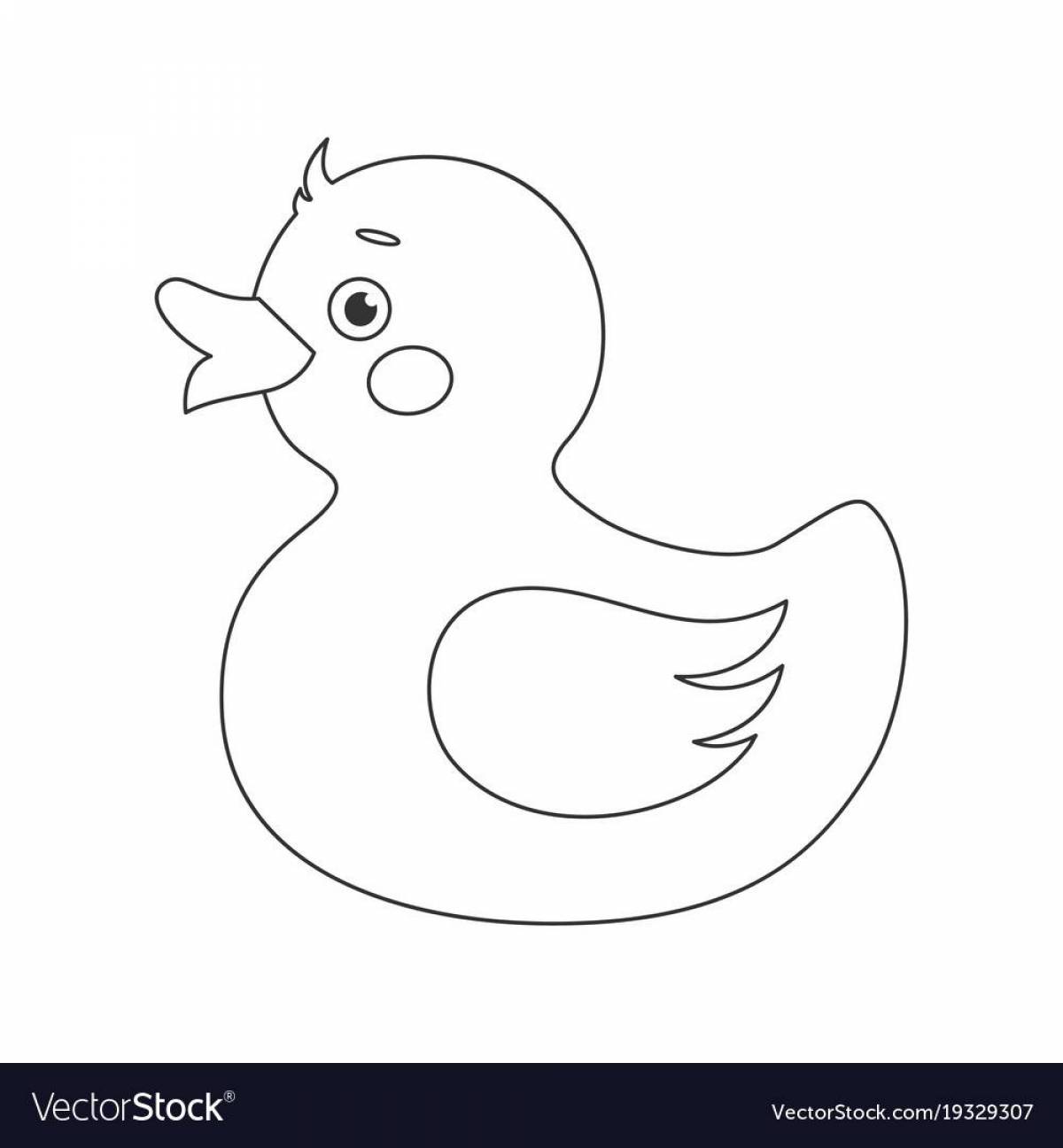 Coloring book playful Dymkovo duck