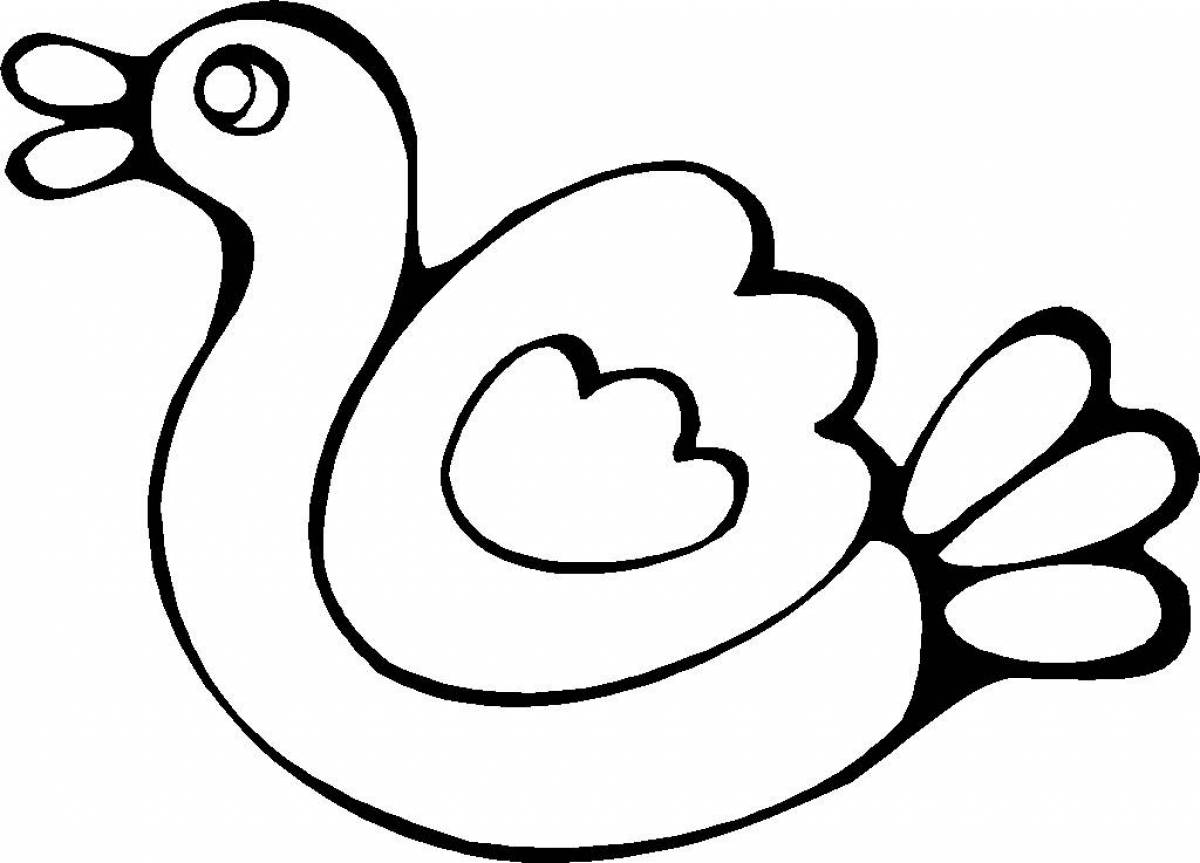 Gorgeous Dymkovo duck coloring page