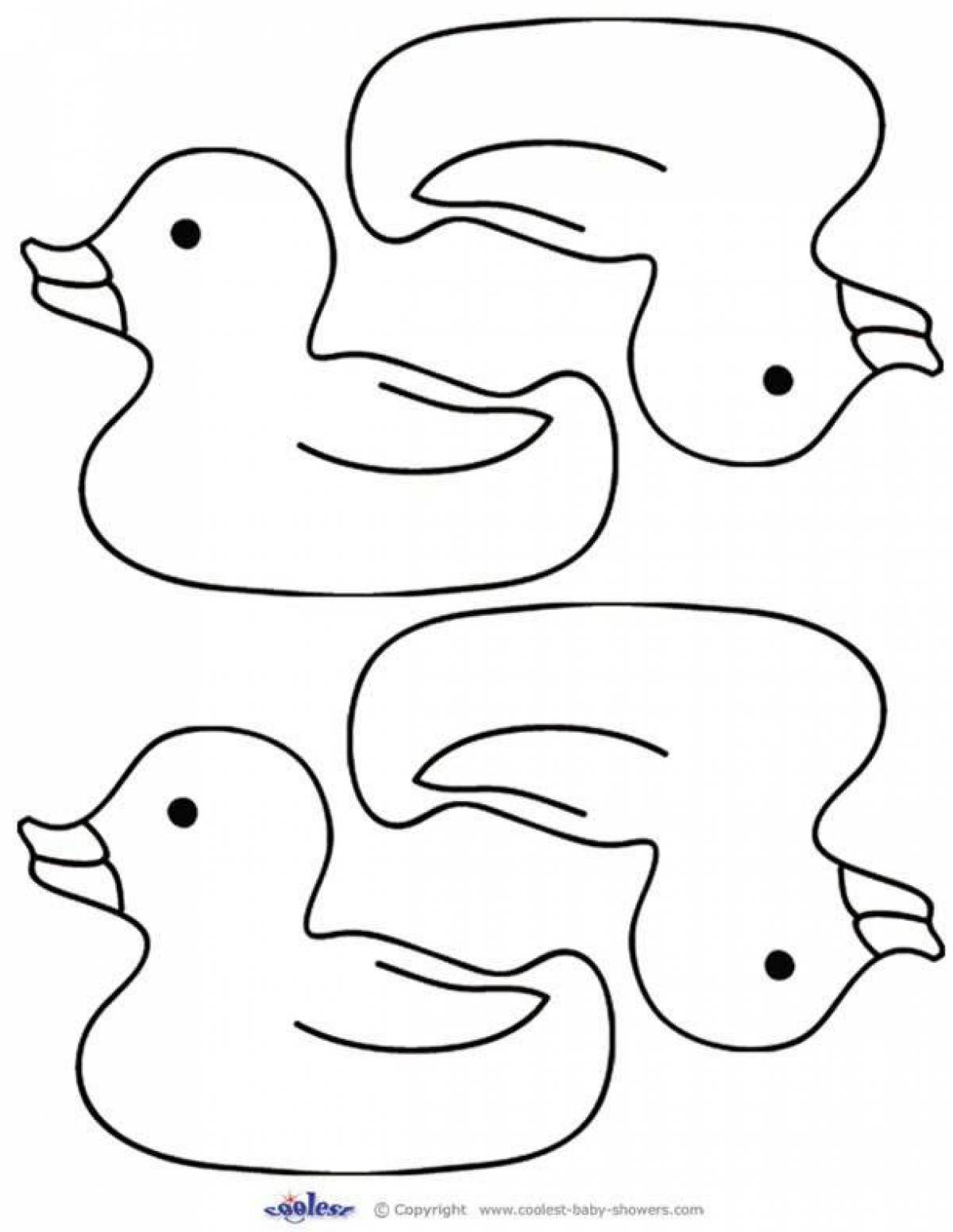 Coloring page graceful Dymkovo duck