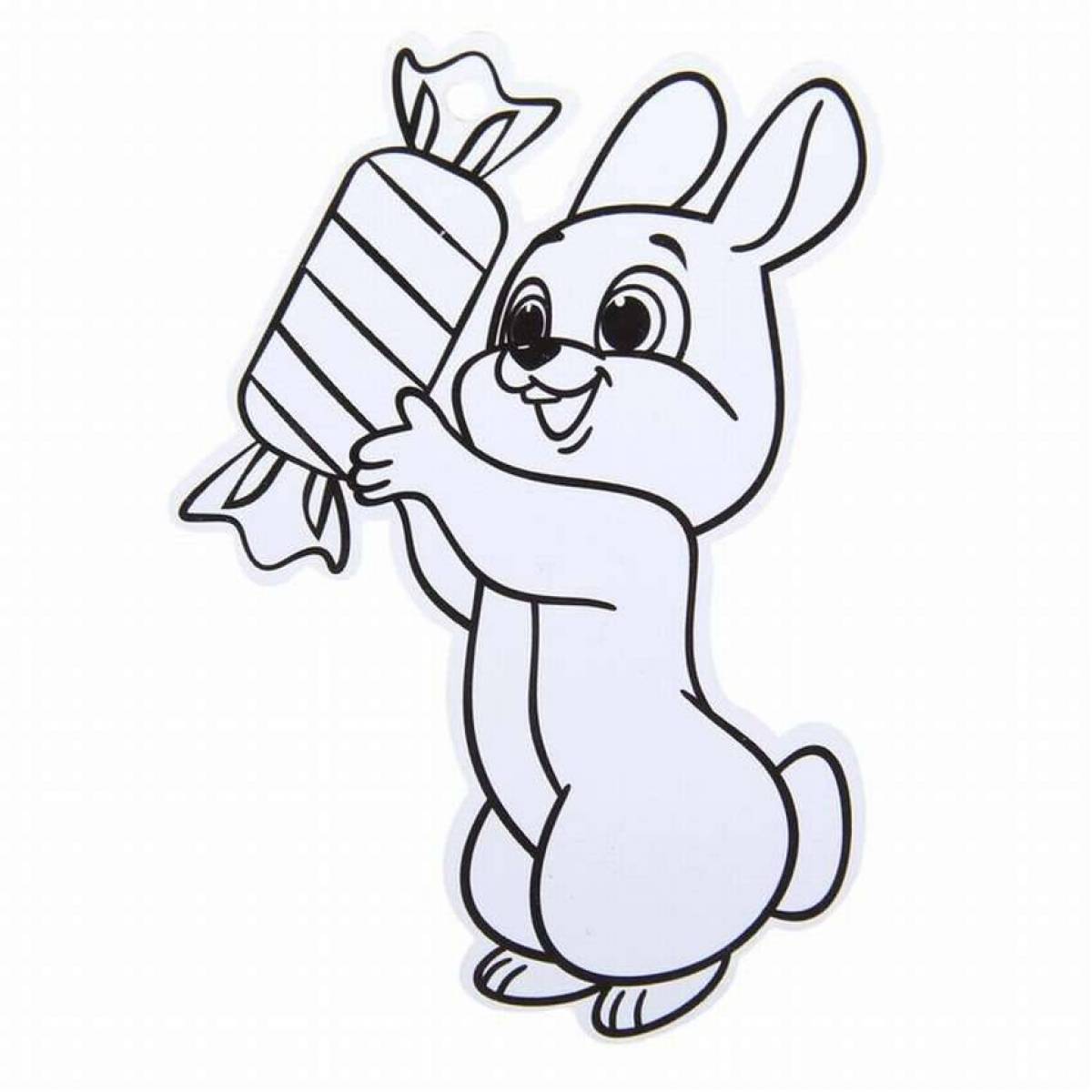 Exciting Christmas Bunny coloring book