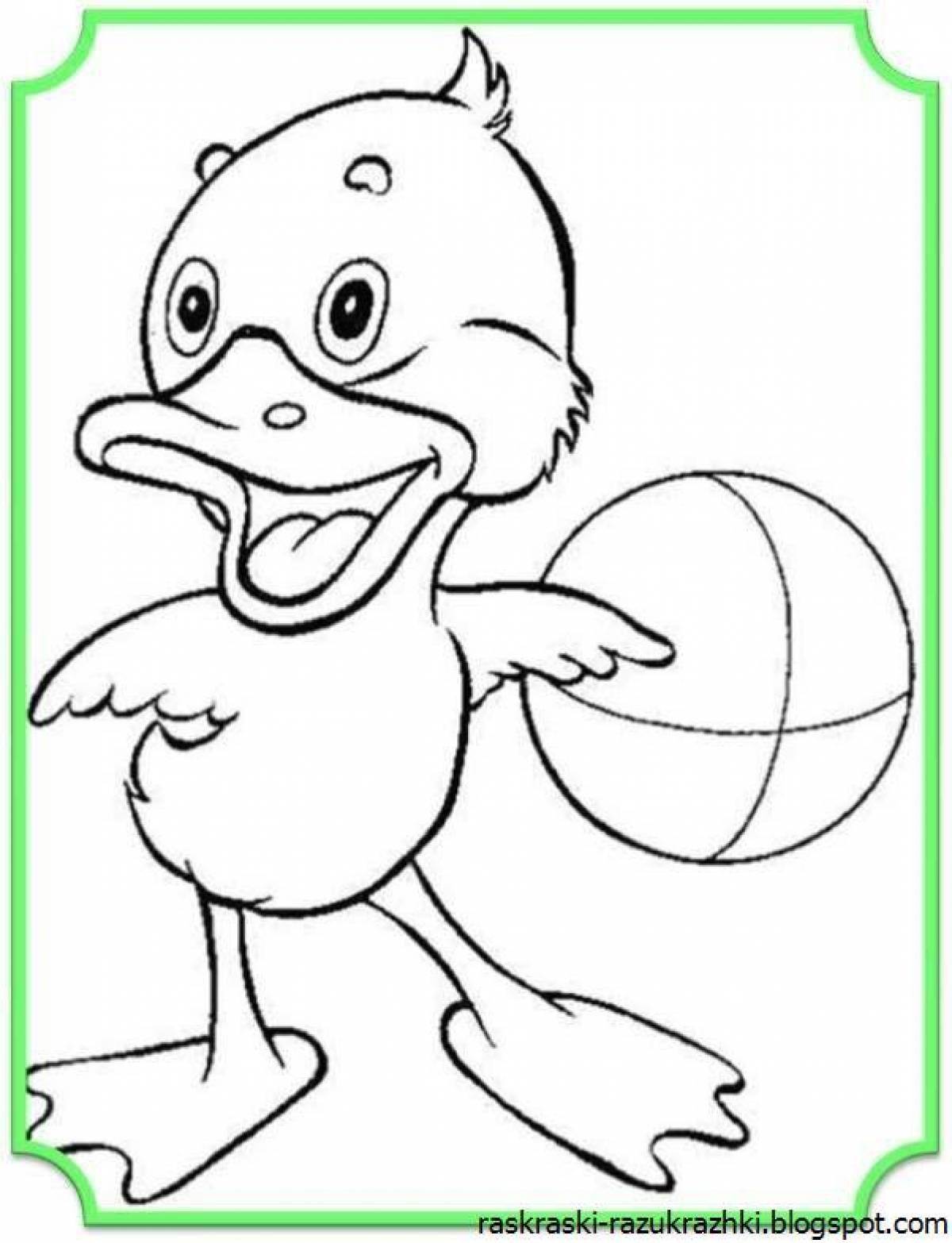Lalafanfan glowing duck coloring page
