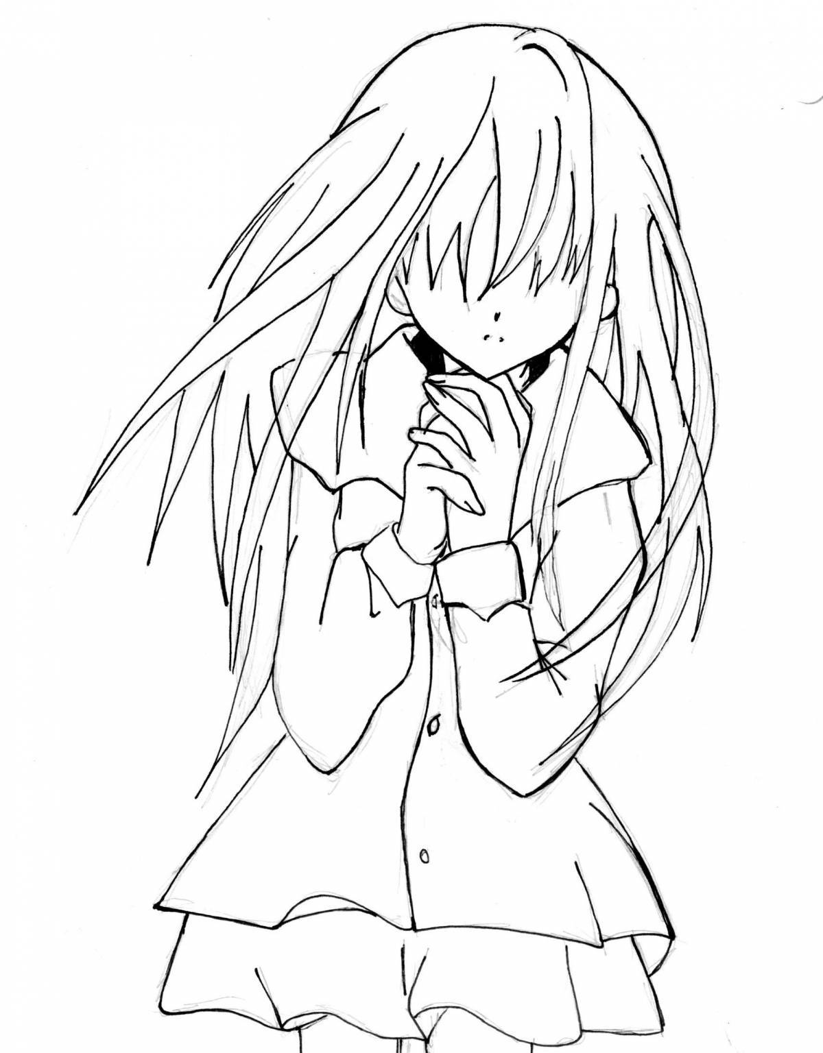 Cute Kurumi coloring page