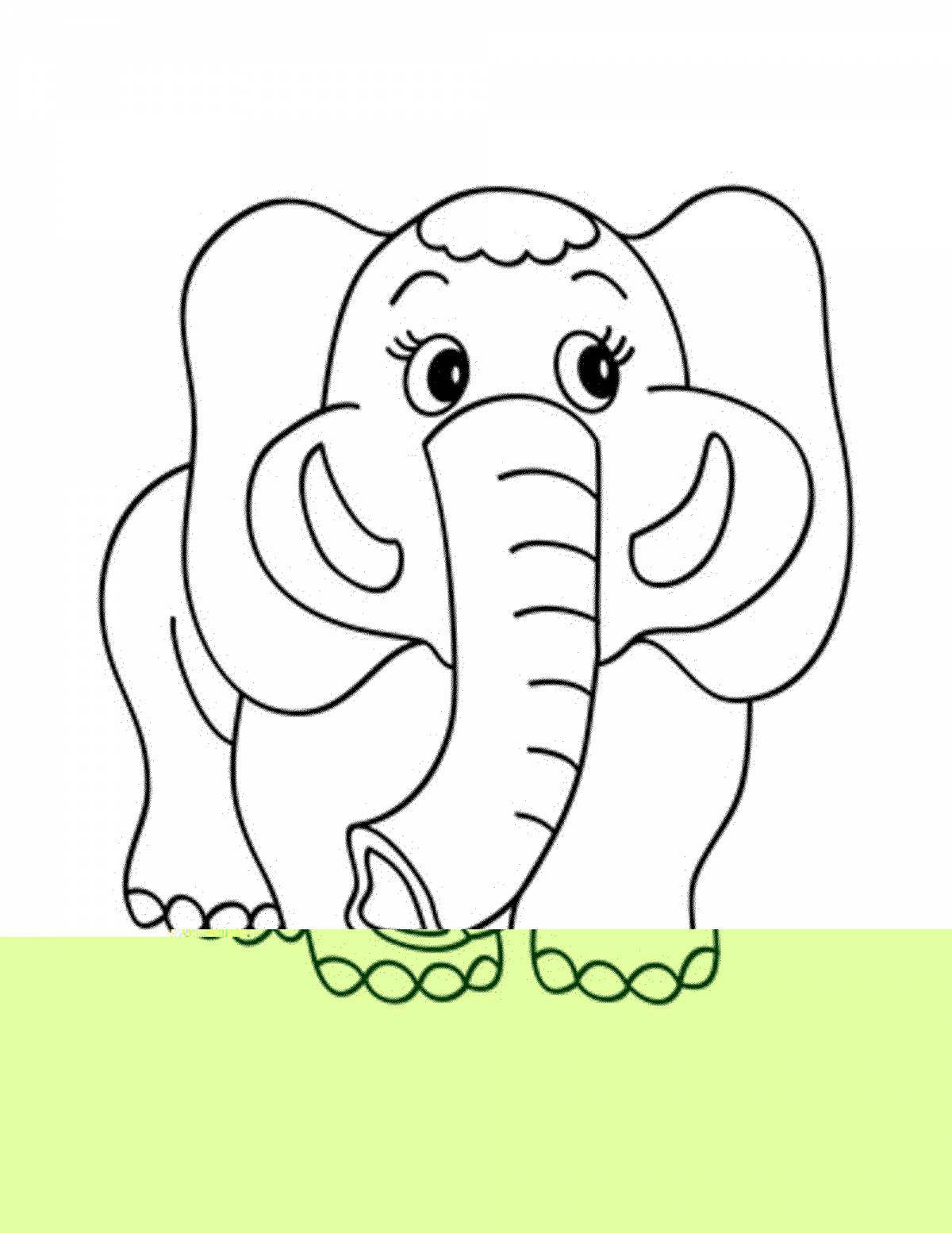 Очаровательная раскраска слона для детей