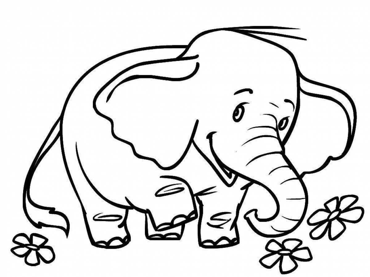 Милый слон раскраски для детей
