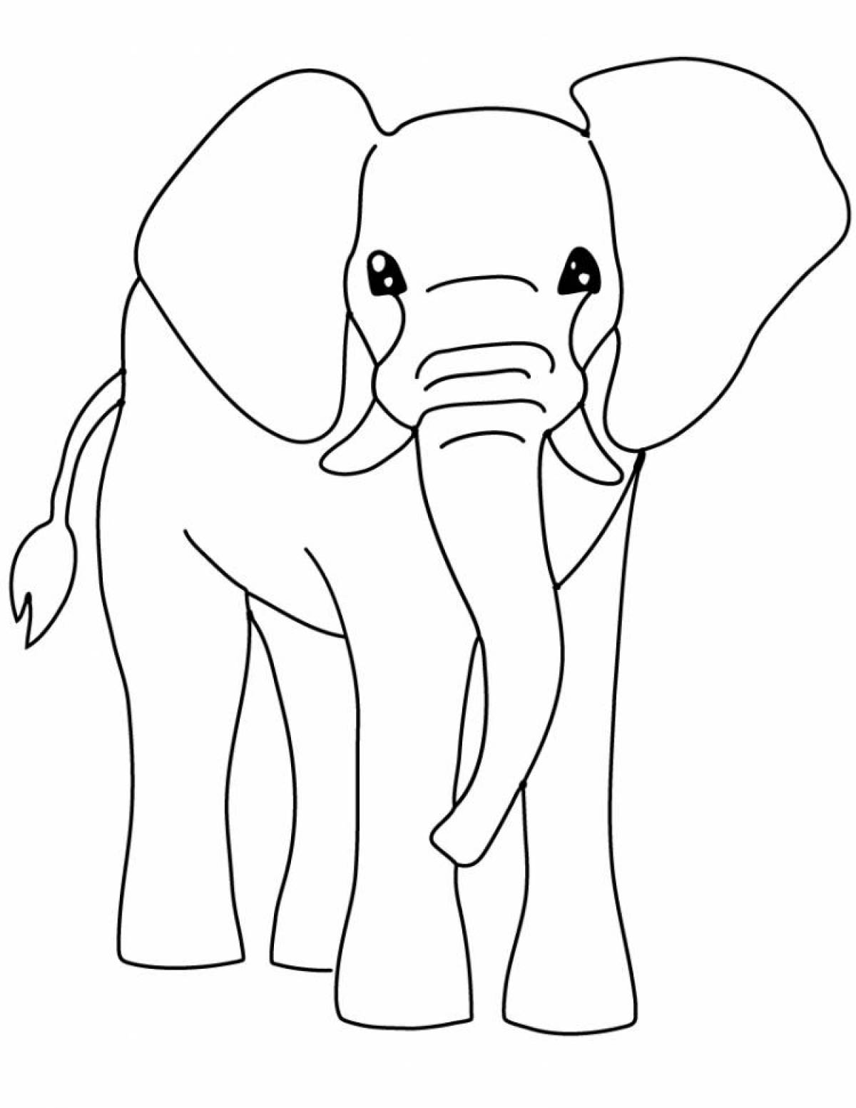 Веселый слон раскраски для детей