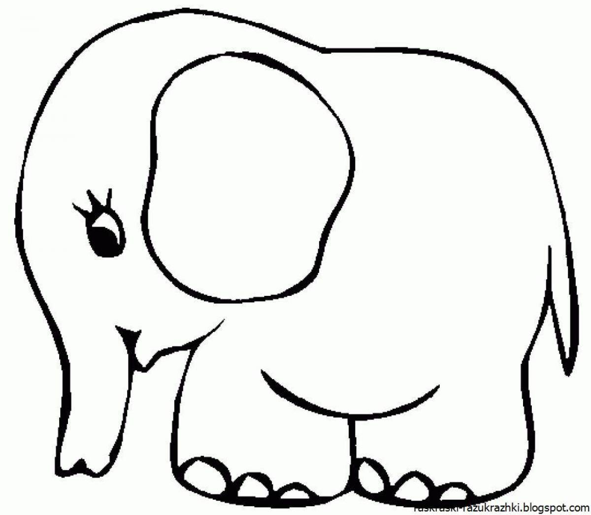 Outstanding elephant coloring book for kids