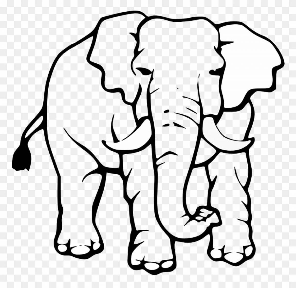 Amazing elephant coloring page for kids