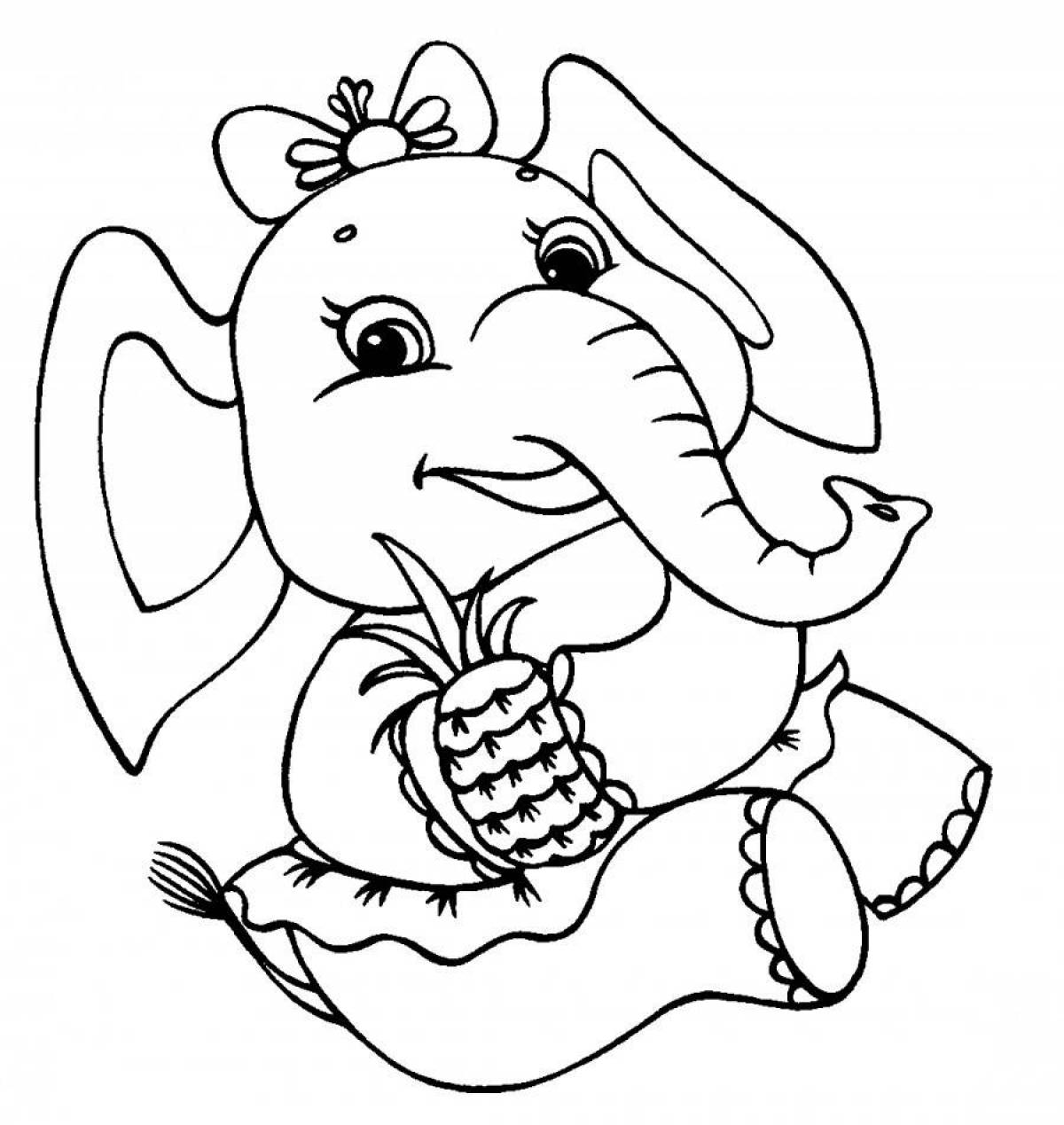 Раскраска слон для детей