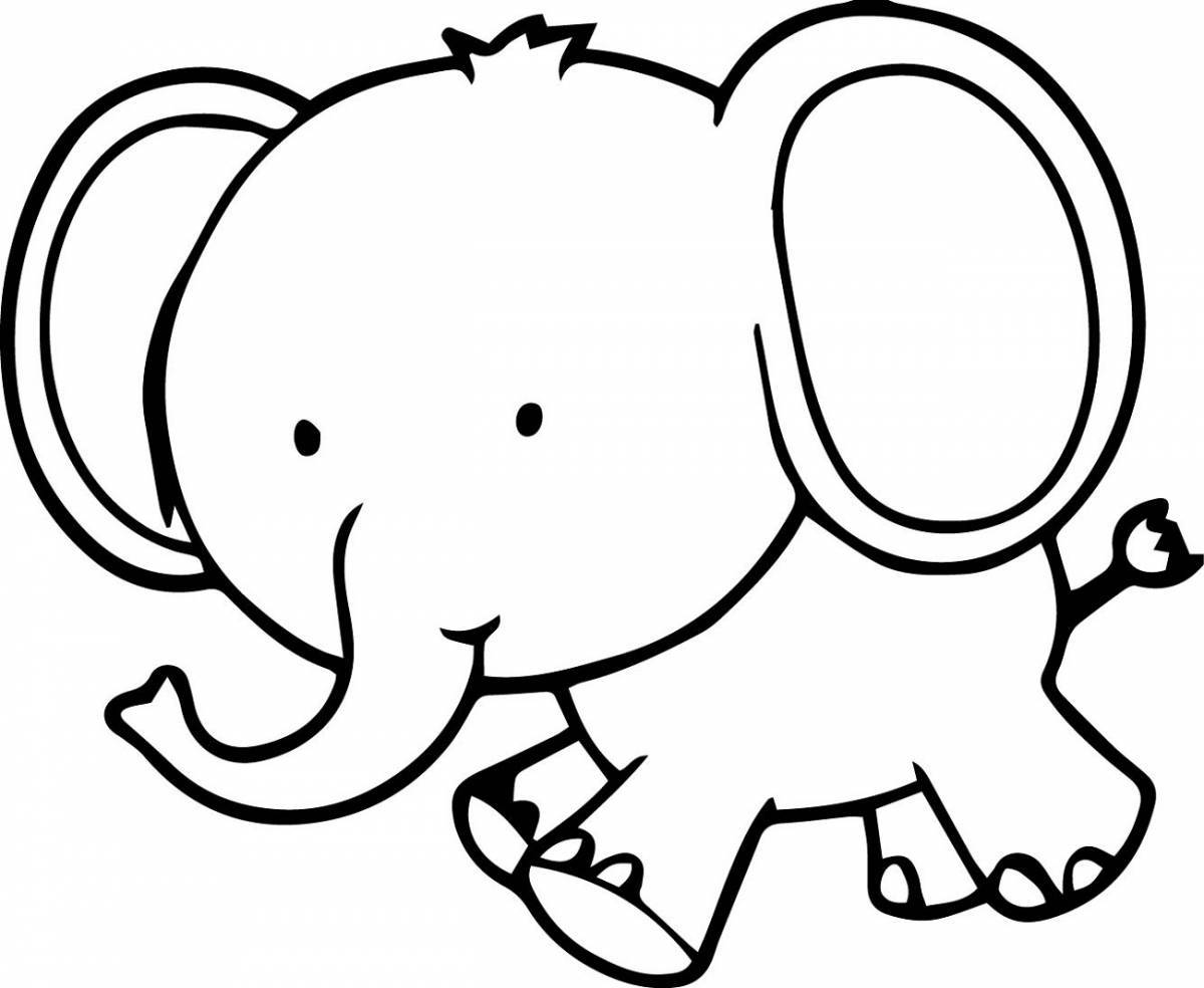 Раскраска светящийся слон для детей