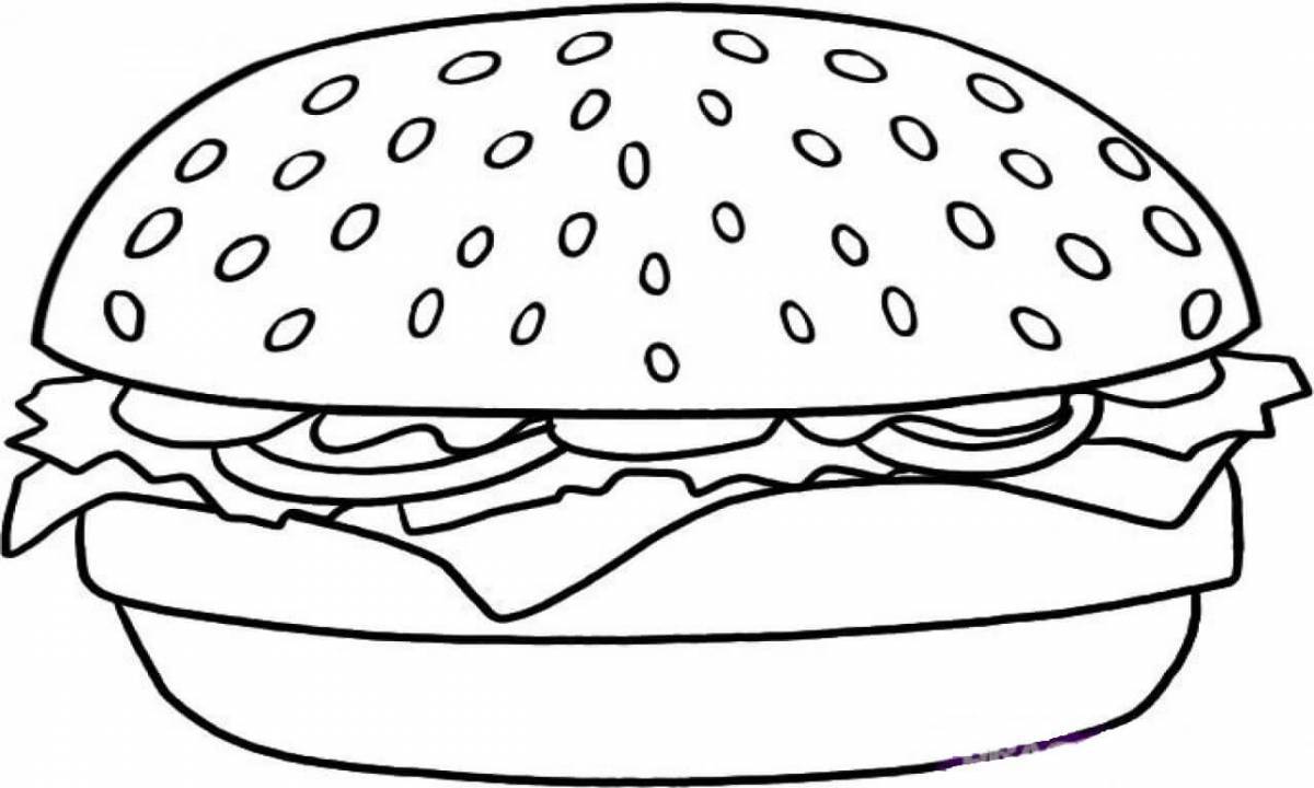 Delicious burger coloring page