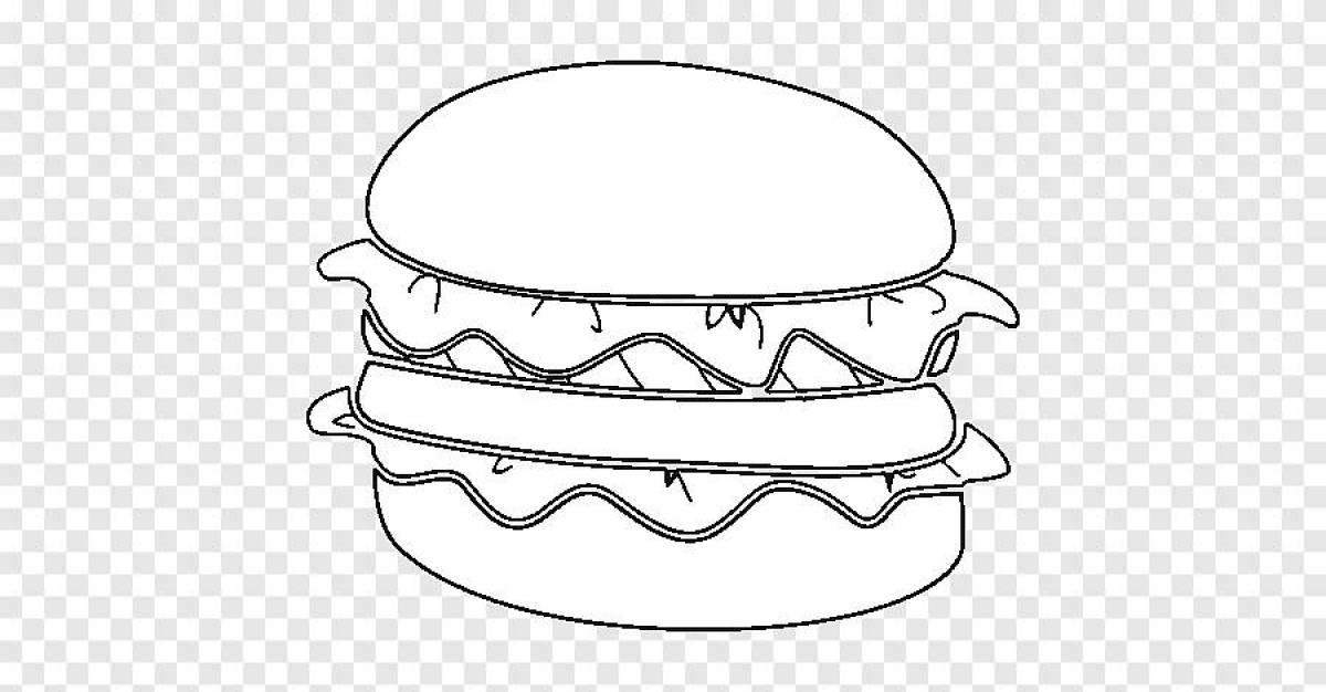 Coloring juicy burger